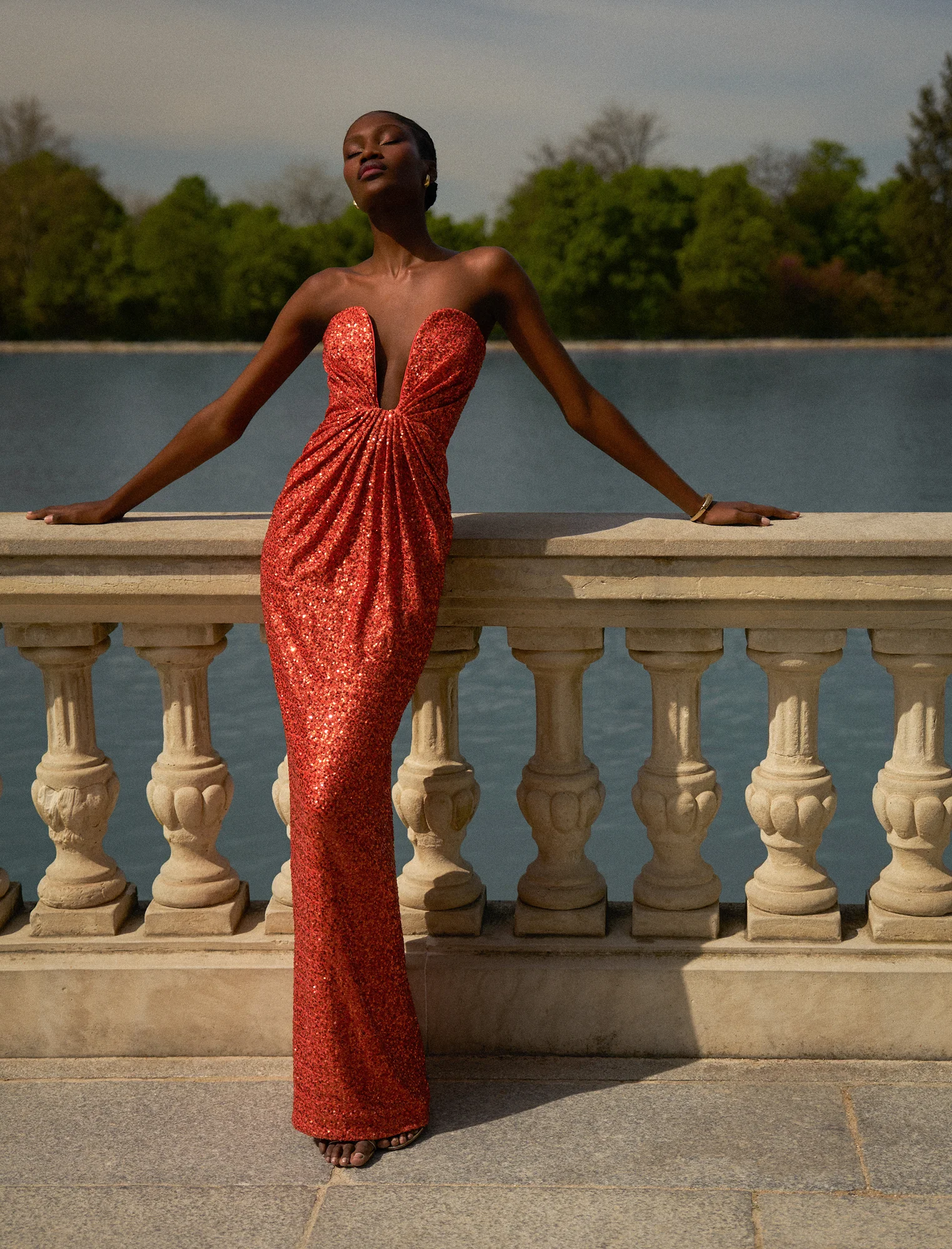 Plunging U Neckline Gown - Image 4