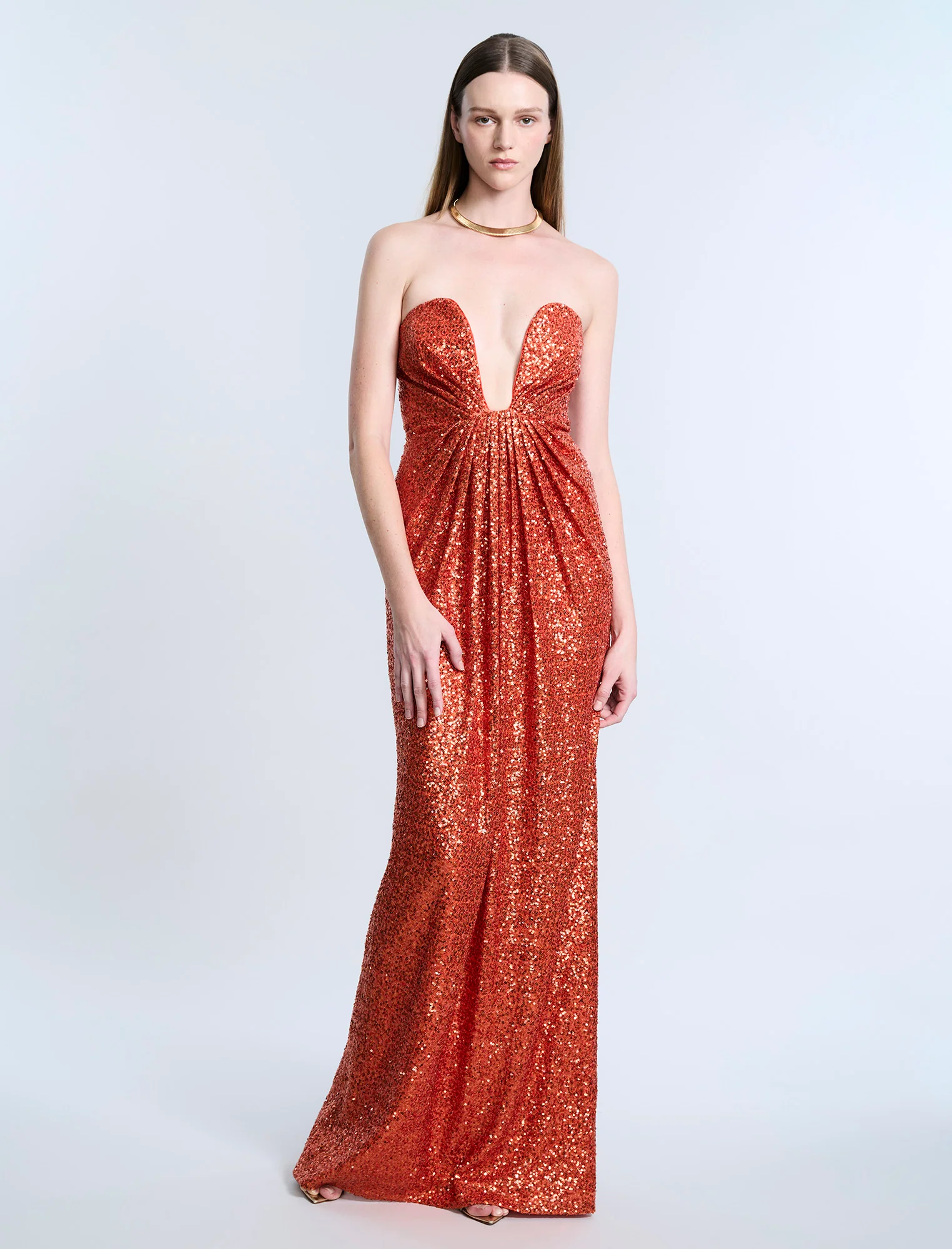 Plunging U Neckline Gown - Image 5