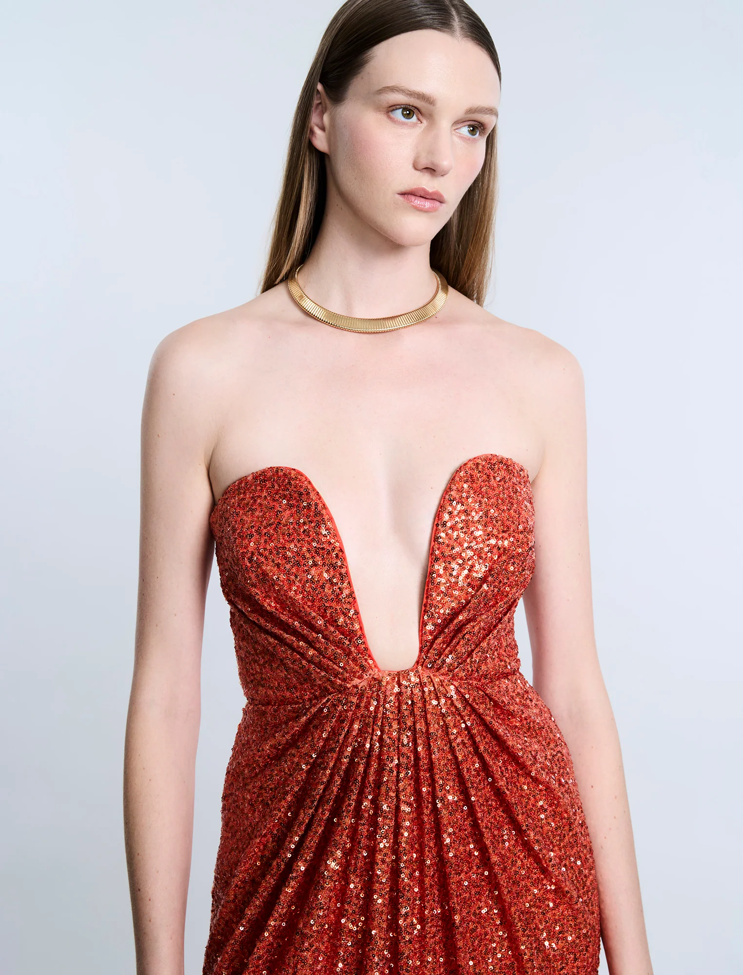 Plunging U Neckline Gown - Image 7