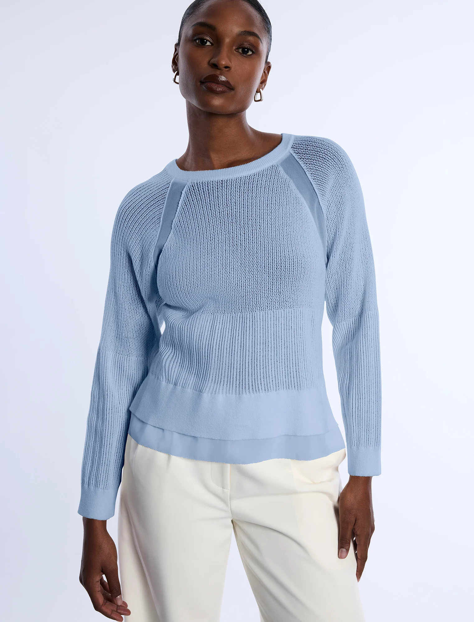 Pointelle Knit Sweater - Image 2