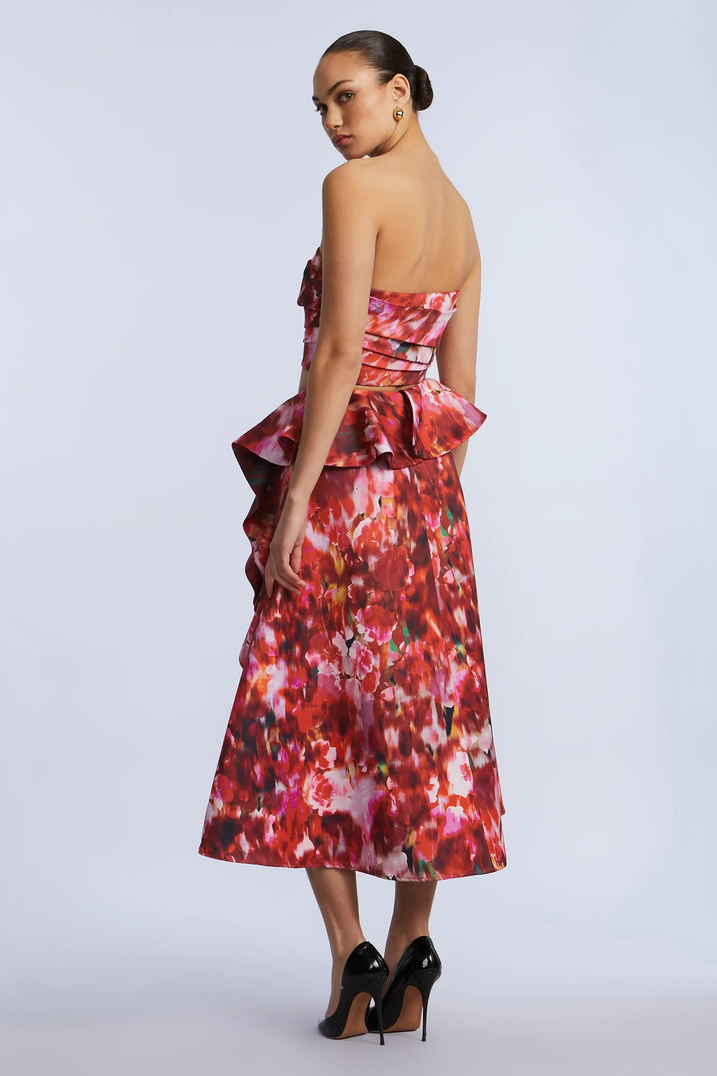 Printed Cascade Midi Skirt - Image 3