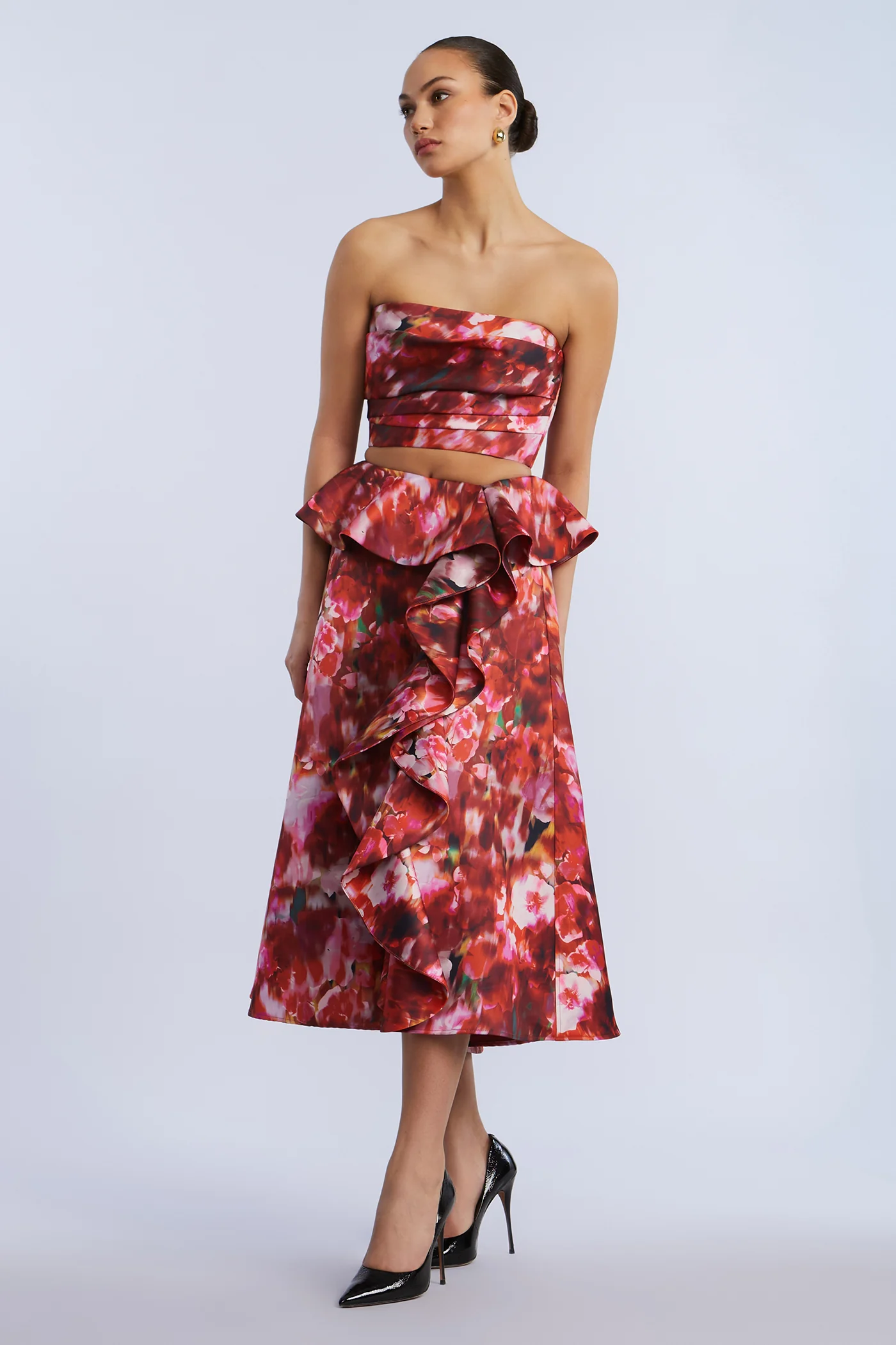 Printed Cascade Midi Skirt - Image 4