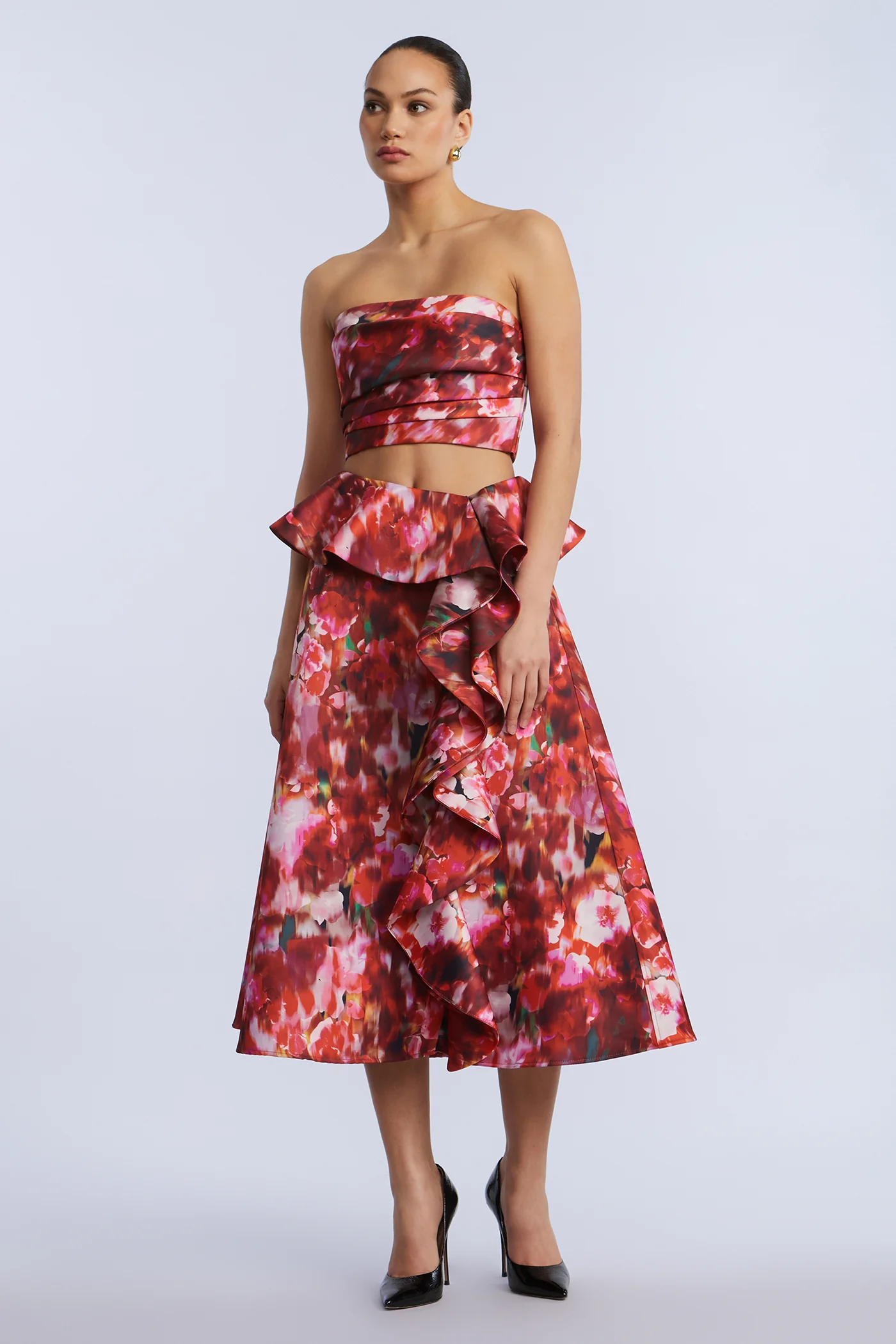 Printed Cascade Midi Skirt - Image 5
