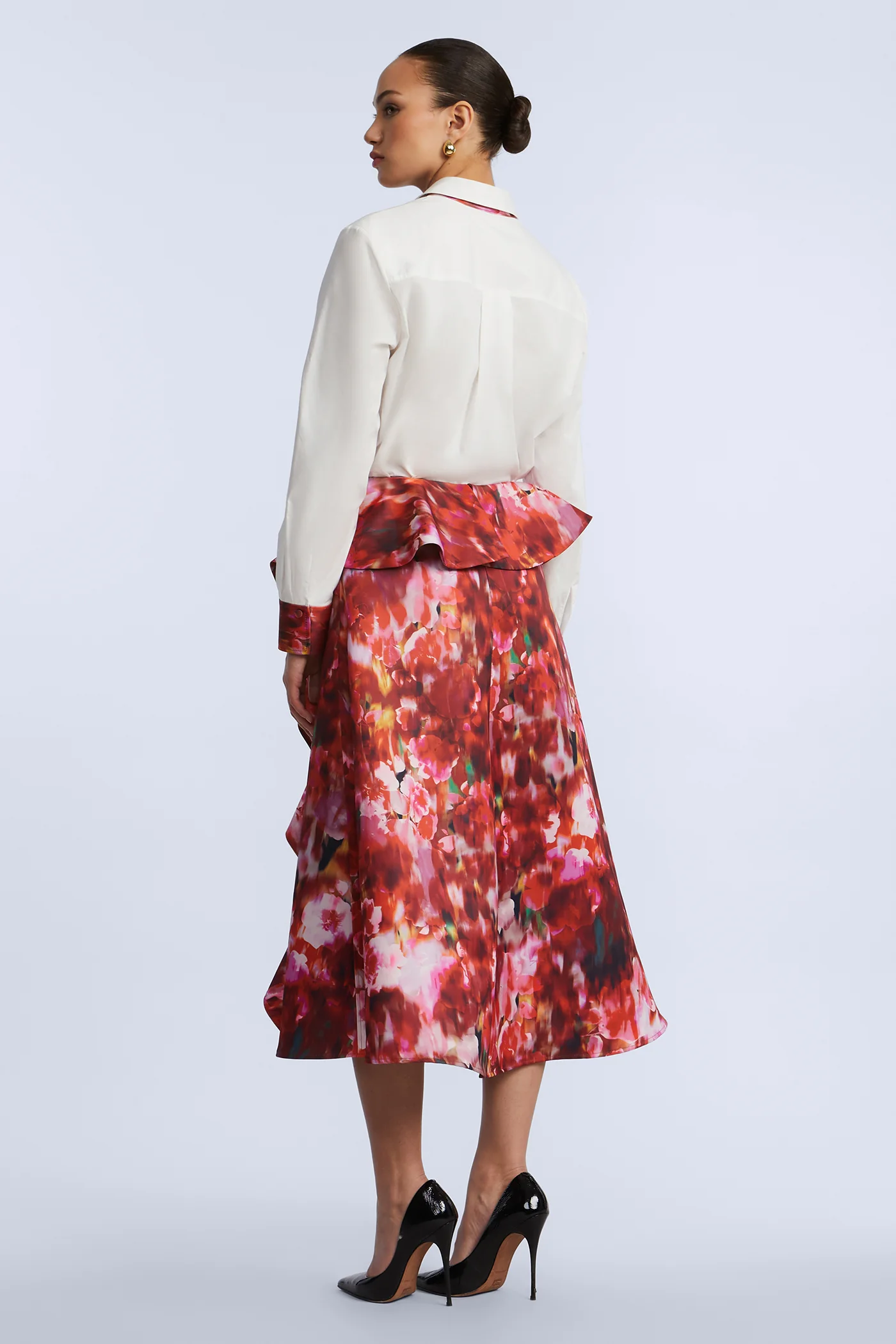 Printed Cascade Midi Skirt - Image 8