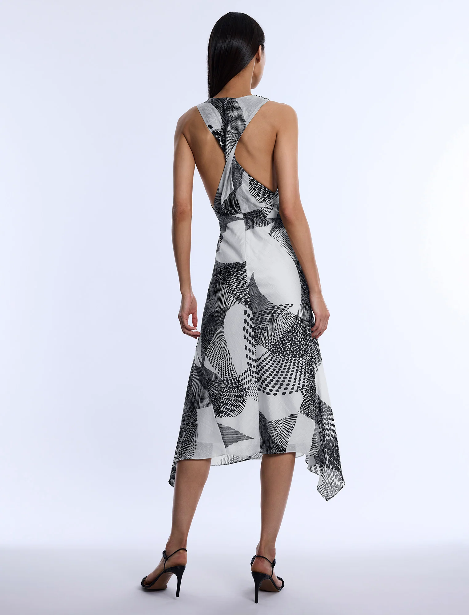 Printed Cowl Halter Dress - Image 2