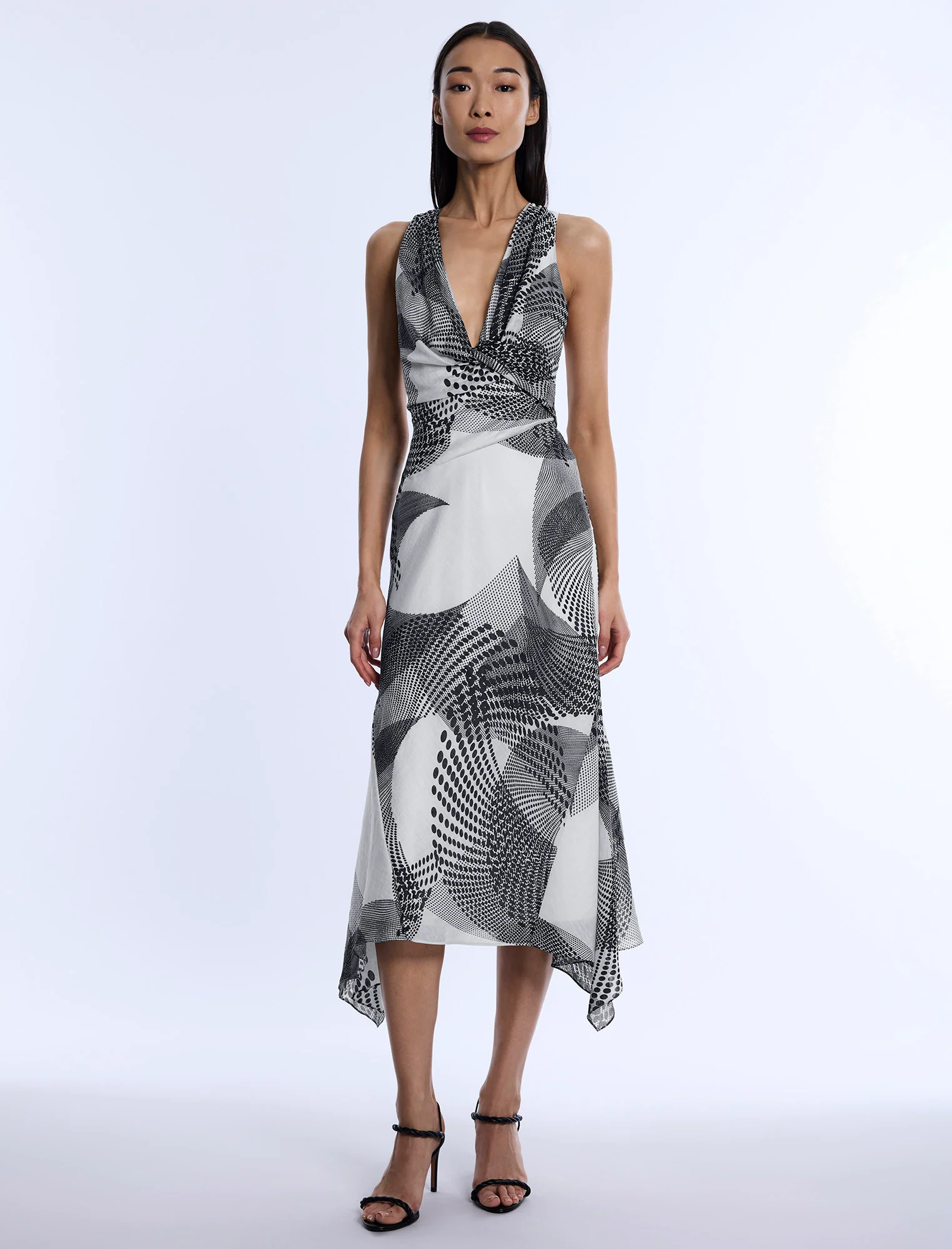 Printed Cowl Halter Dress - Image 3