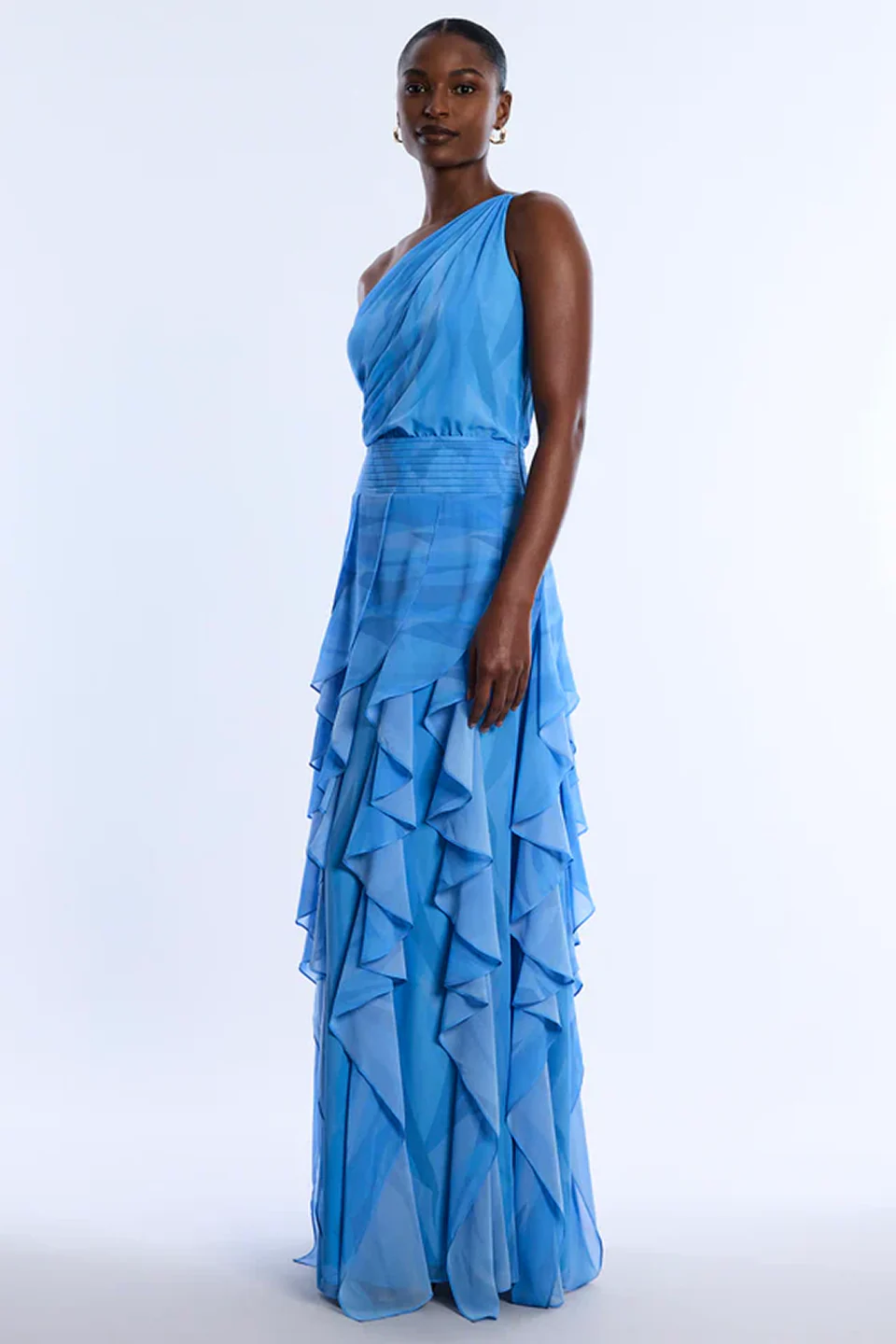 Printed One Shoulder Gown - Image 3