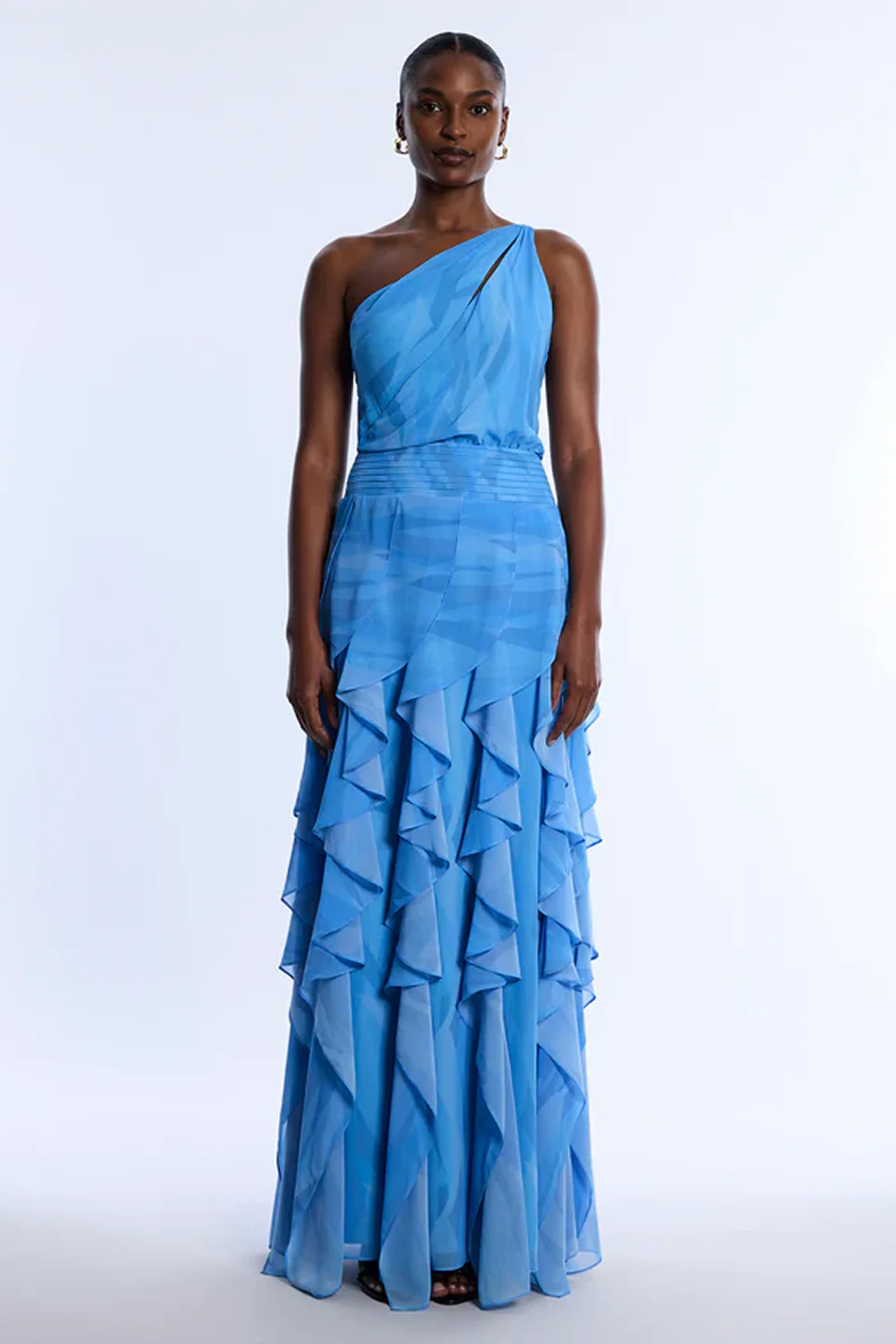 Printed One Shoulder Gown - Image 5