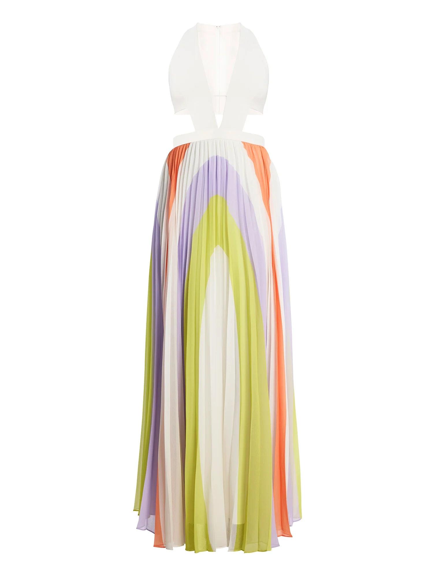 Printed Pleated Cutout Dress - Image 9