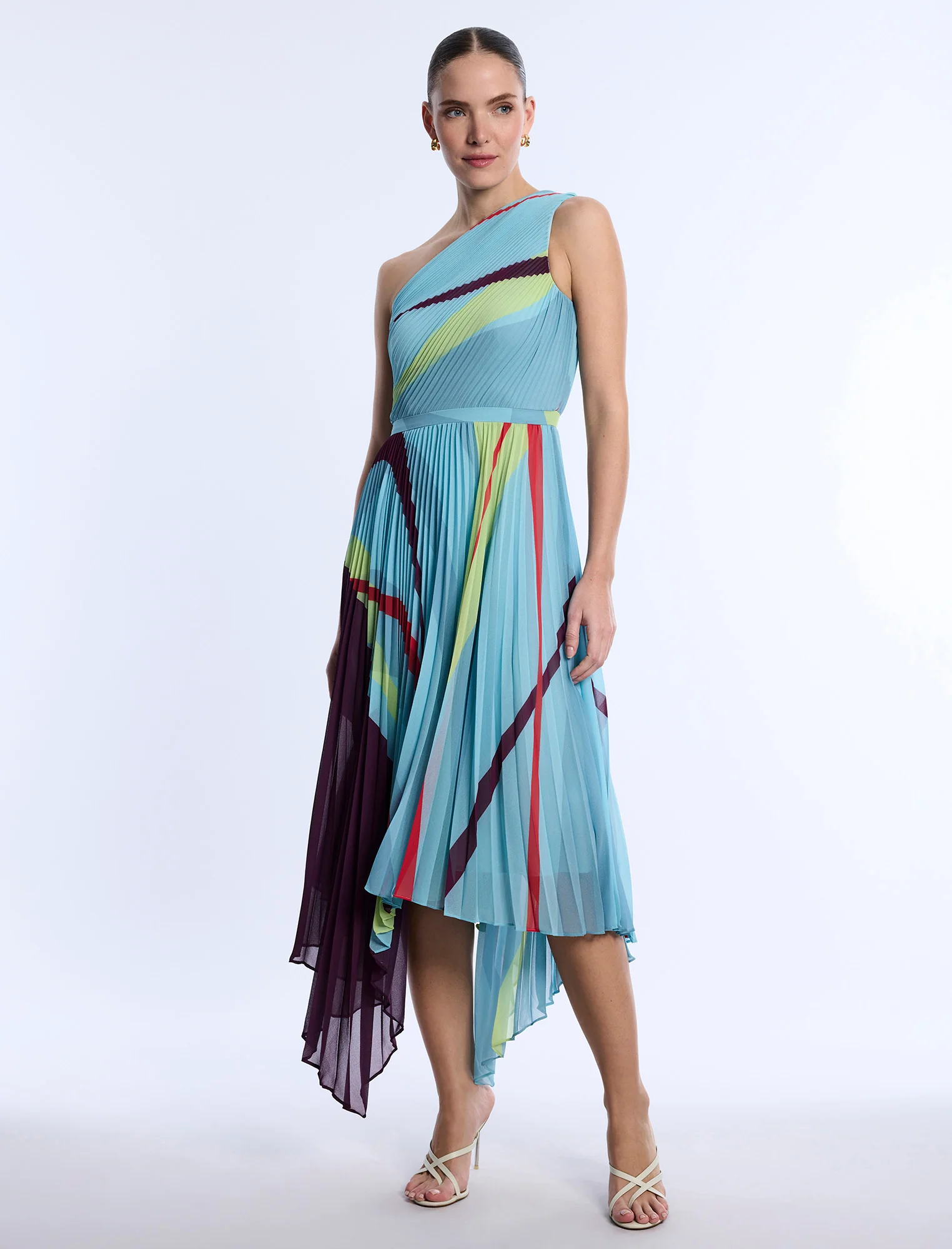 Printed Pleated Dress - Image 4