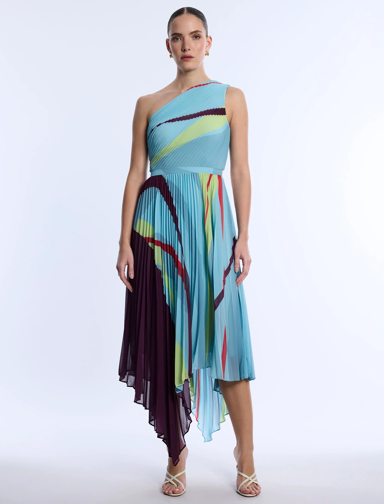 Printed Pleated Dress - Image 5