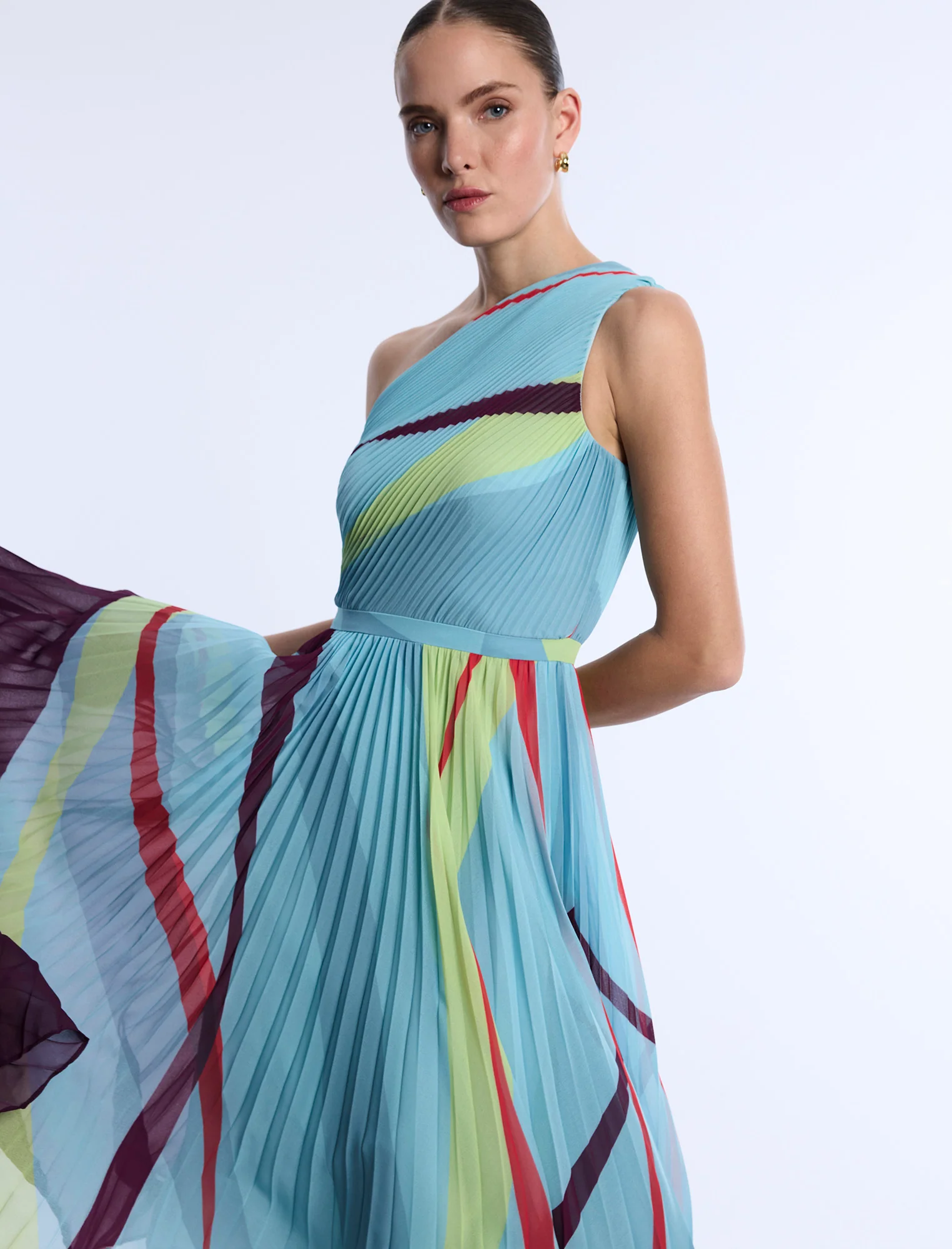 Printed Pleated Dress - Image 6