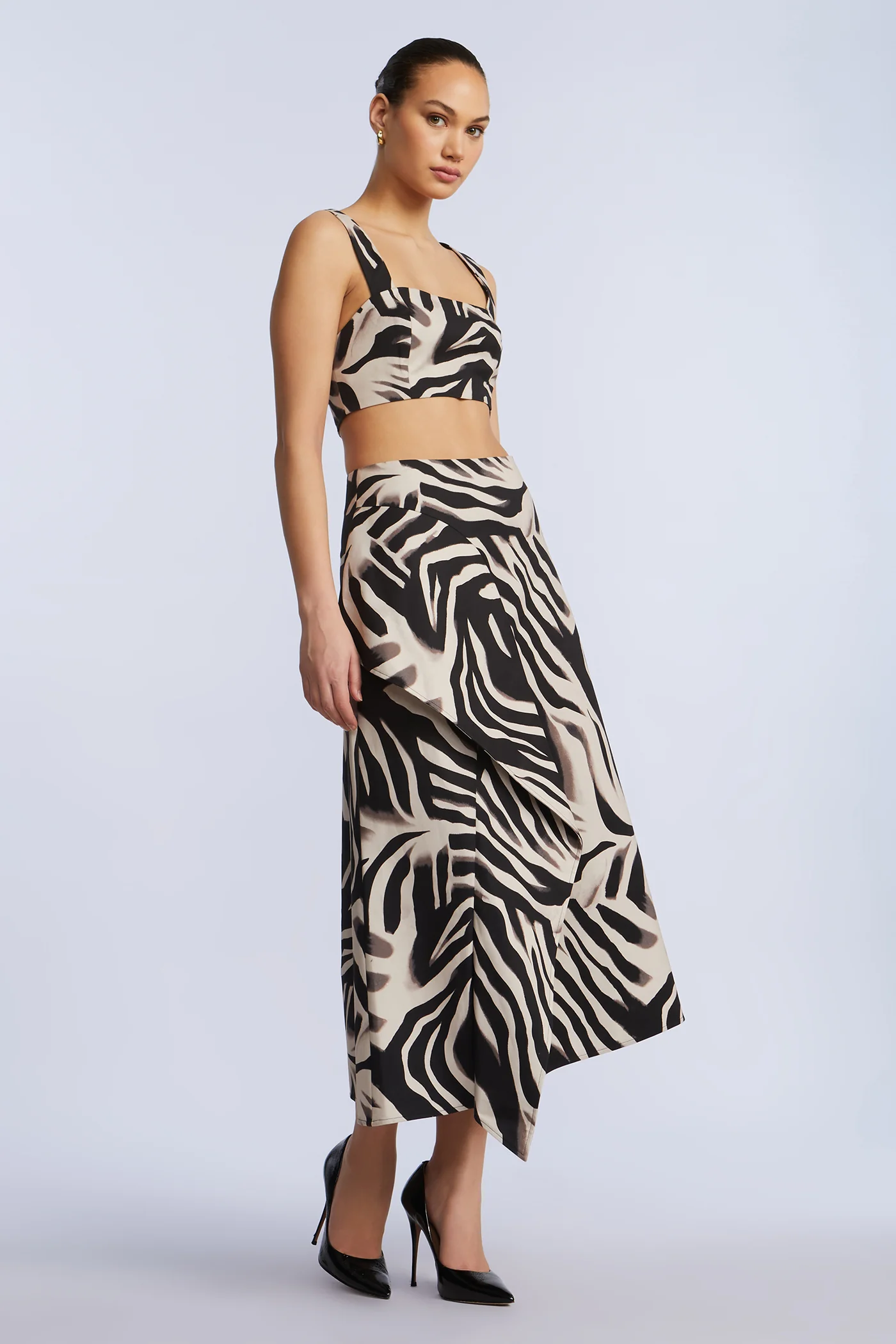 Printed Side Panel Midi Skirt - Image 5