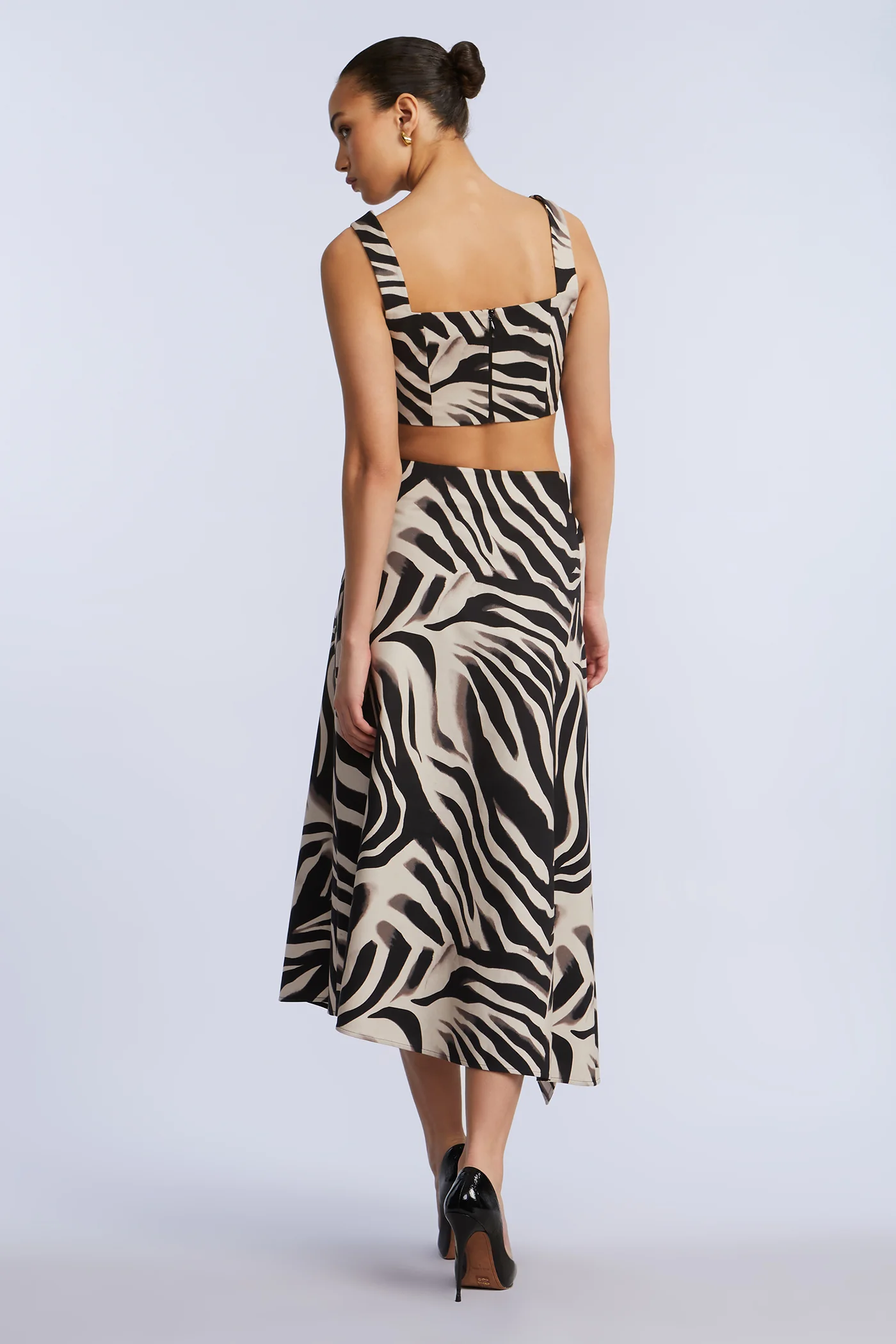 Printed Side Panel Midi Skirt - Image 8