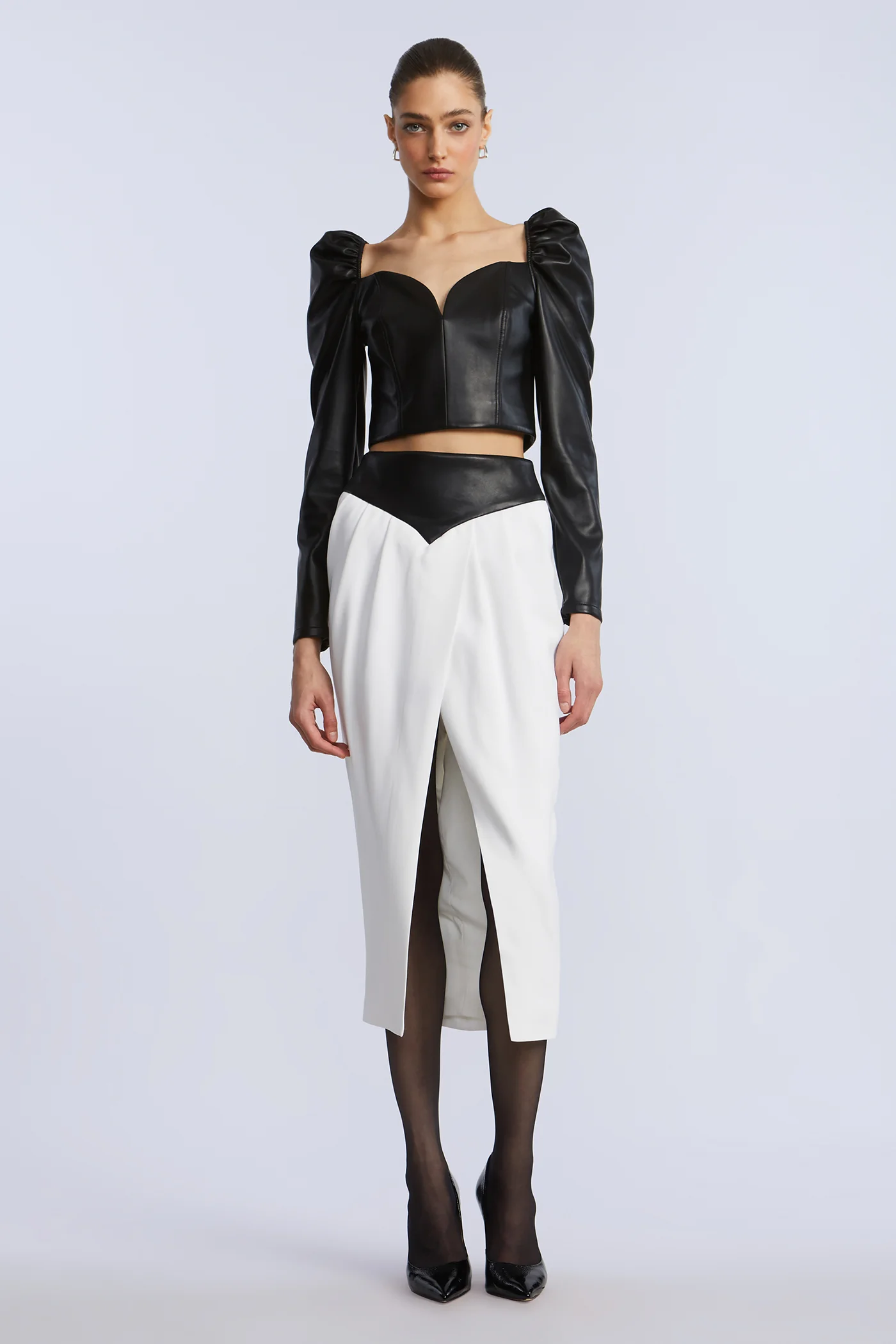 Puff Sleeve Leather Top - Image 5