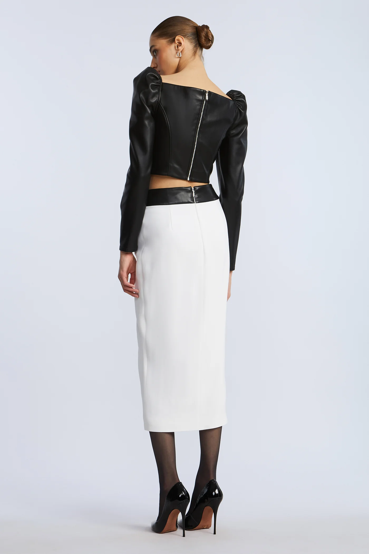 Puff Sleeve Leather Top - Image 7