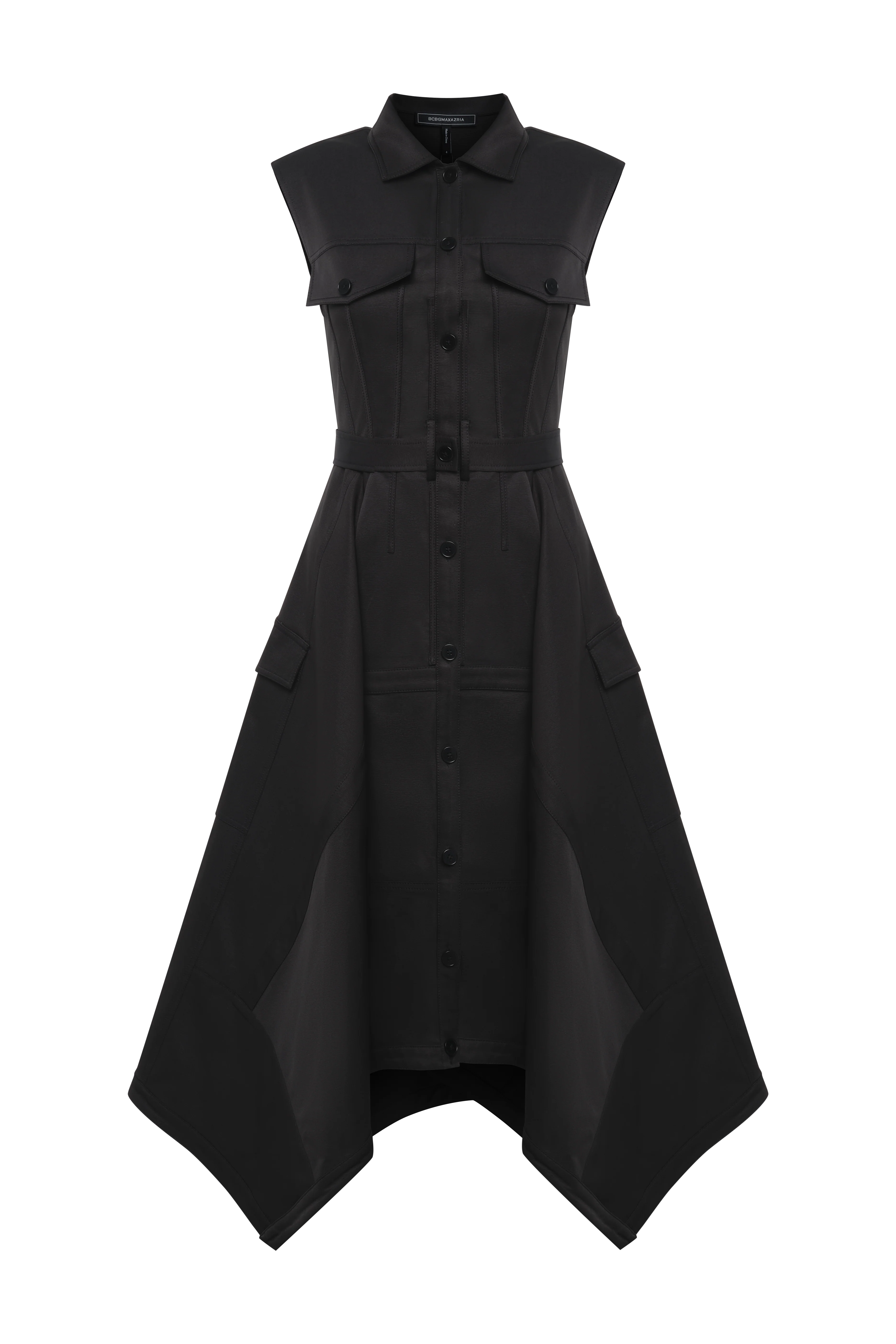 Scarf Hem Taffeta Twill Dress - Image 11