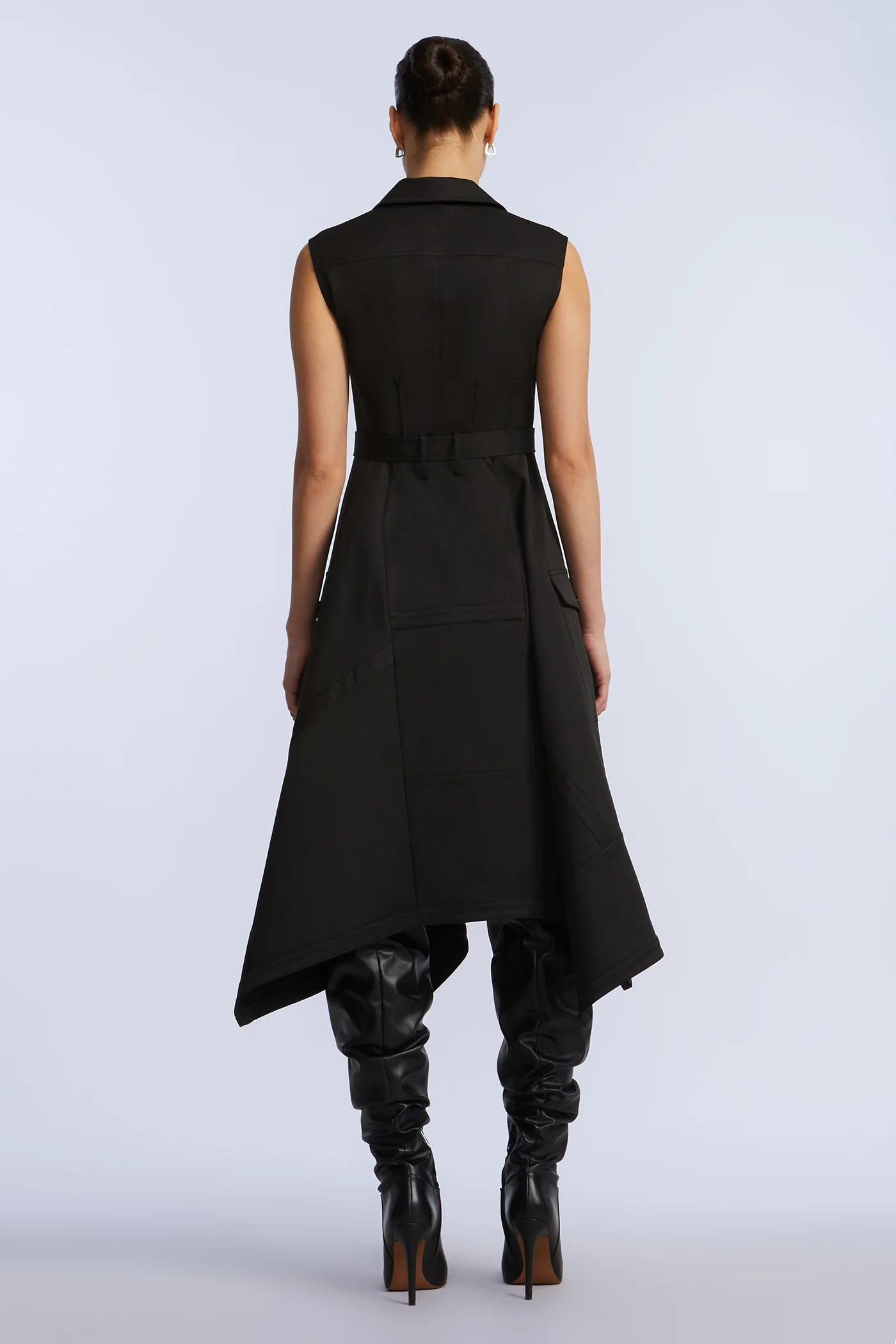 Scarf Hem Taffeta Twill Dress - Image 2