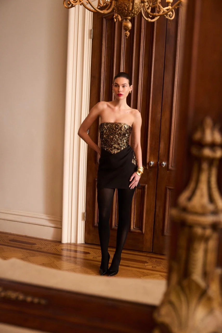 Sequin Crepe Dress - Image 11