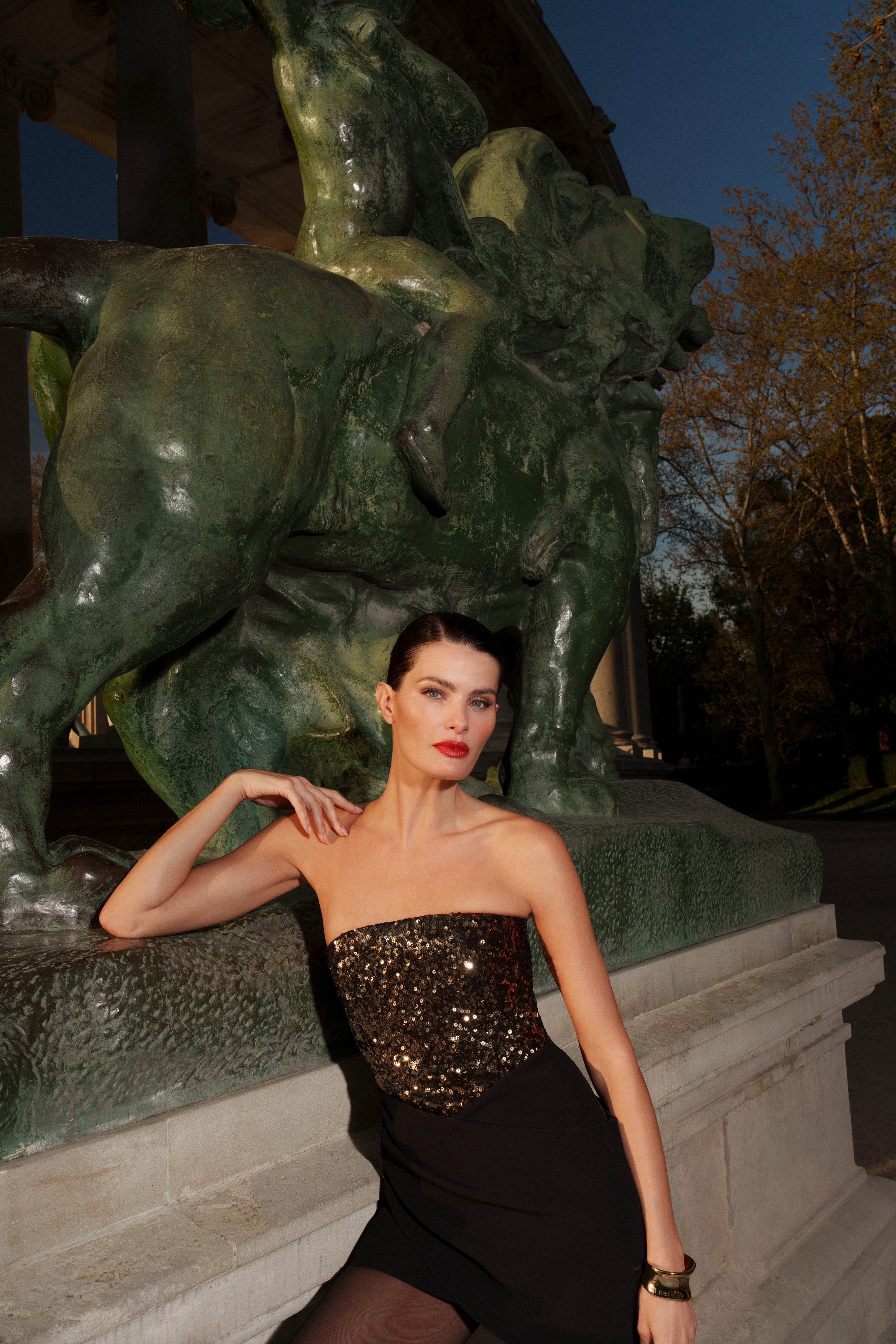 Sequin Crepe Dress - Image 4