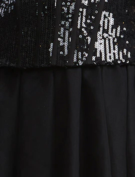 Sequin Lace Peplum Tulle Dress - Image 9