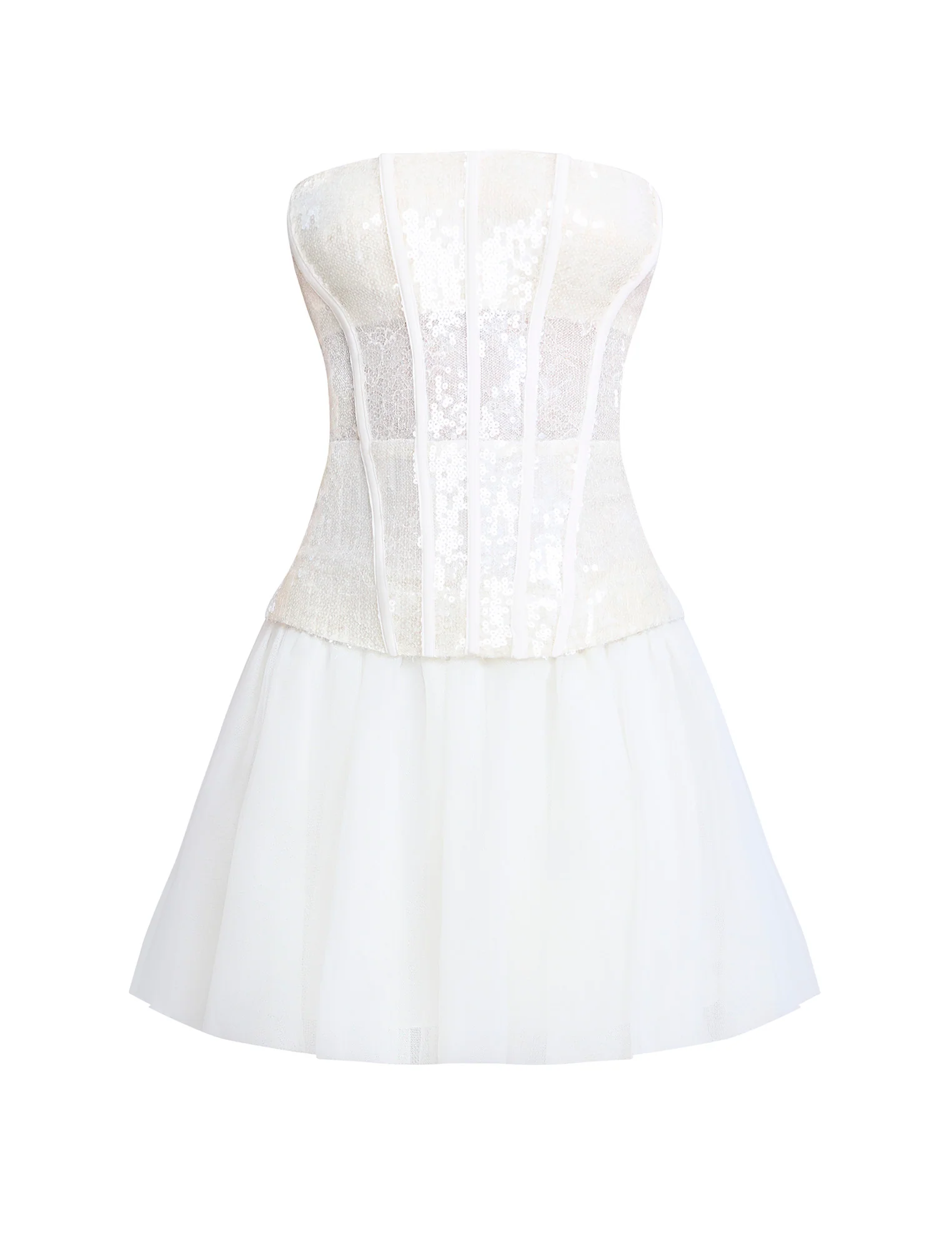 Sequin Lace Peplum Tulle Dress - Image 10