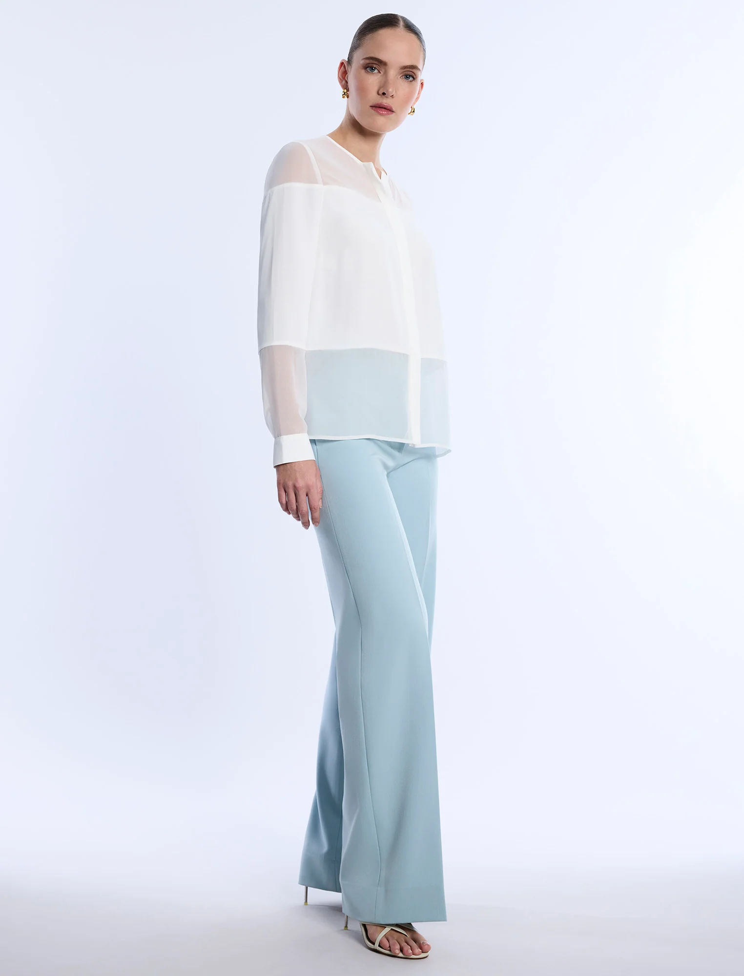 Sheer Panel Blouse - Image 3