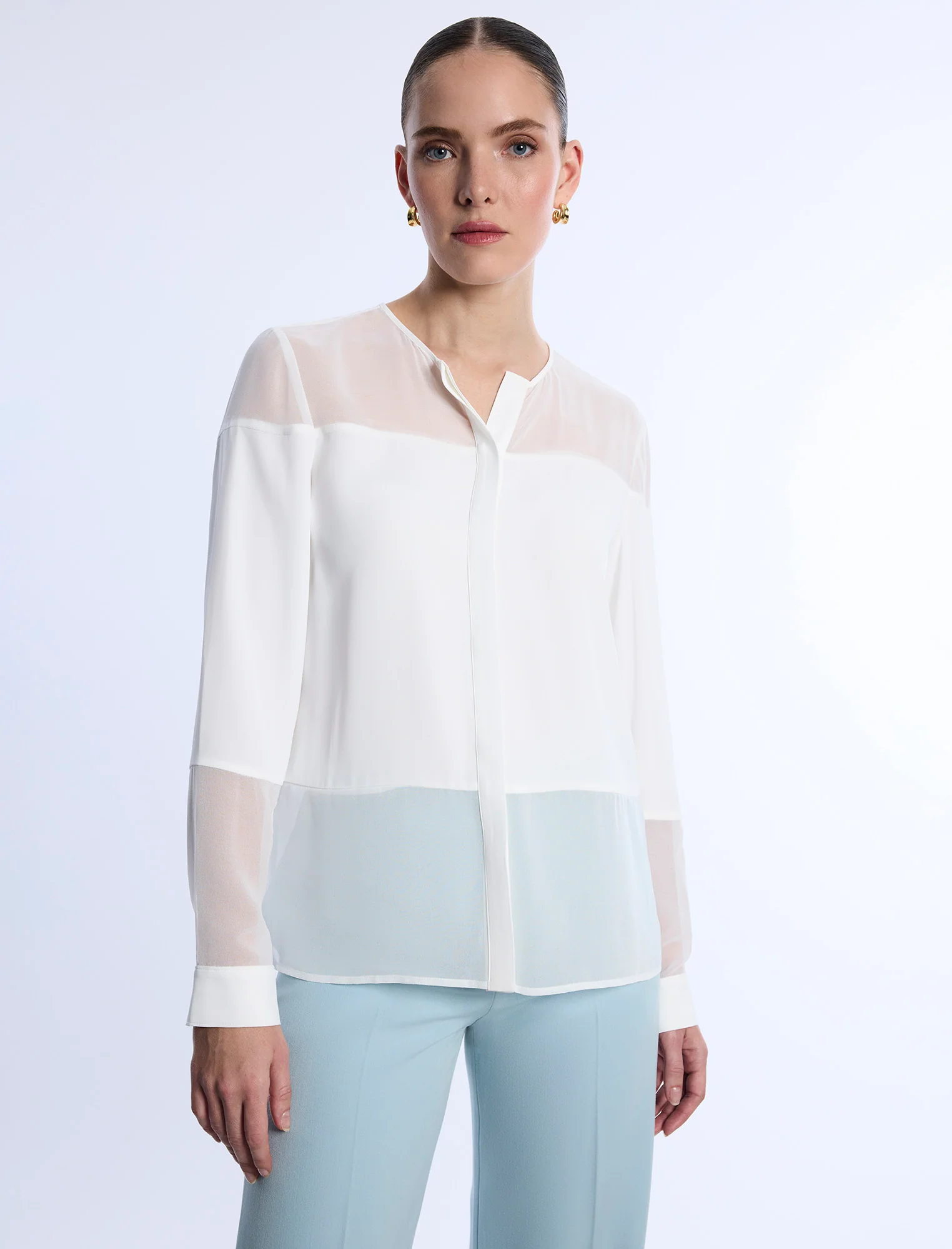 Sheer Panel Blouse - Image 4