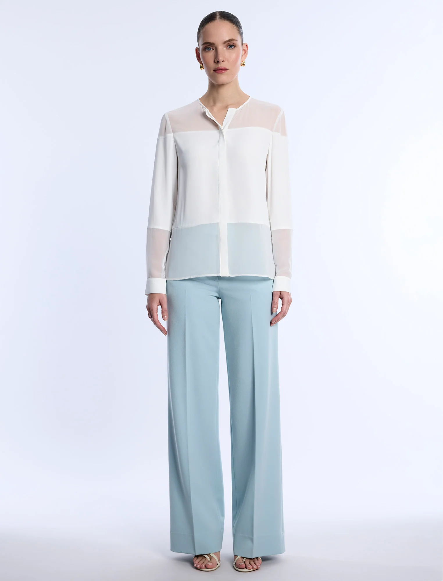 Sheer Panel Blouse - Image 5