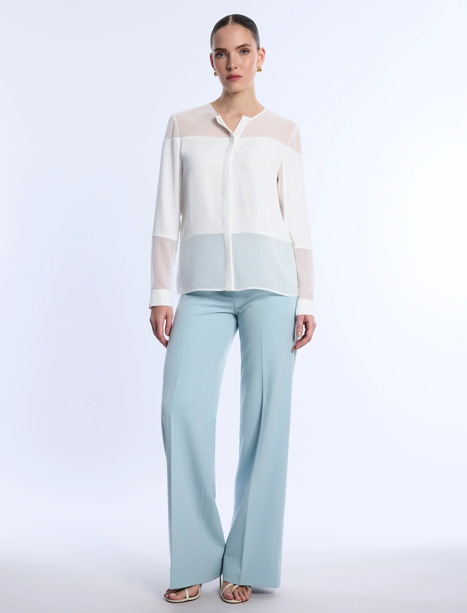 Sheer Panel Blouse - Image 6