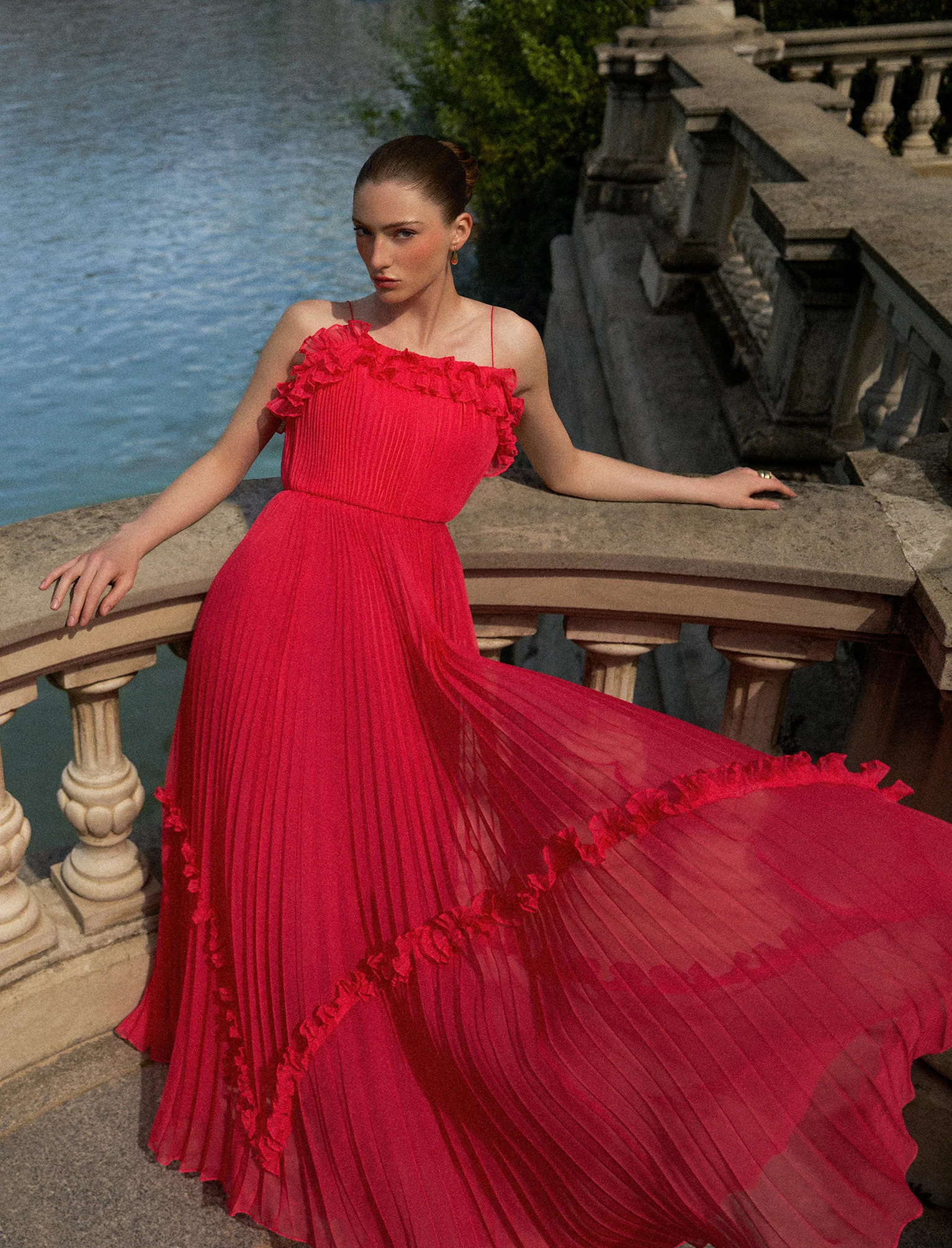Shirring Ruffle Gown - Image 4