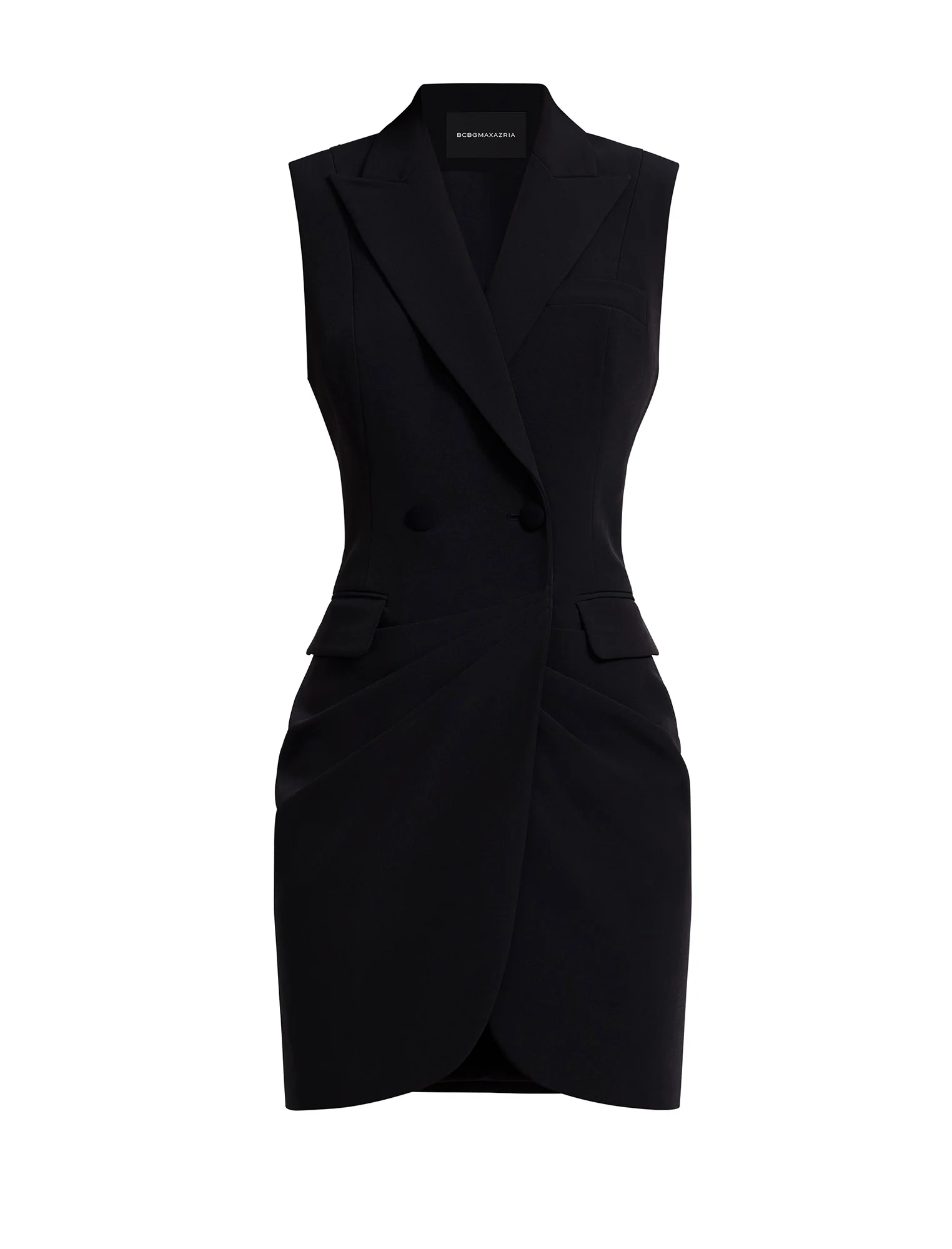 Sleeveless Draped Blazer Dress - Image 9