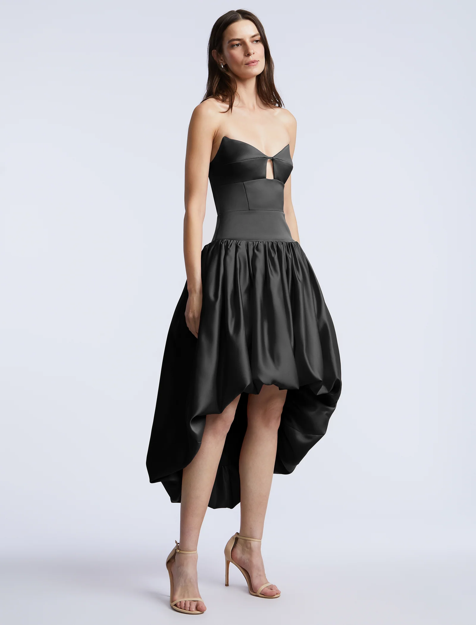 Solid Bubble Hem Dress - Image 3