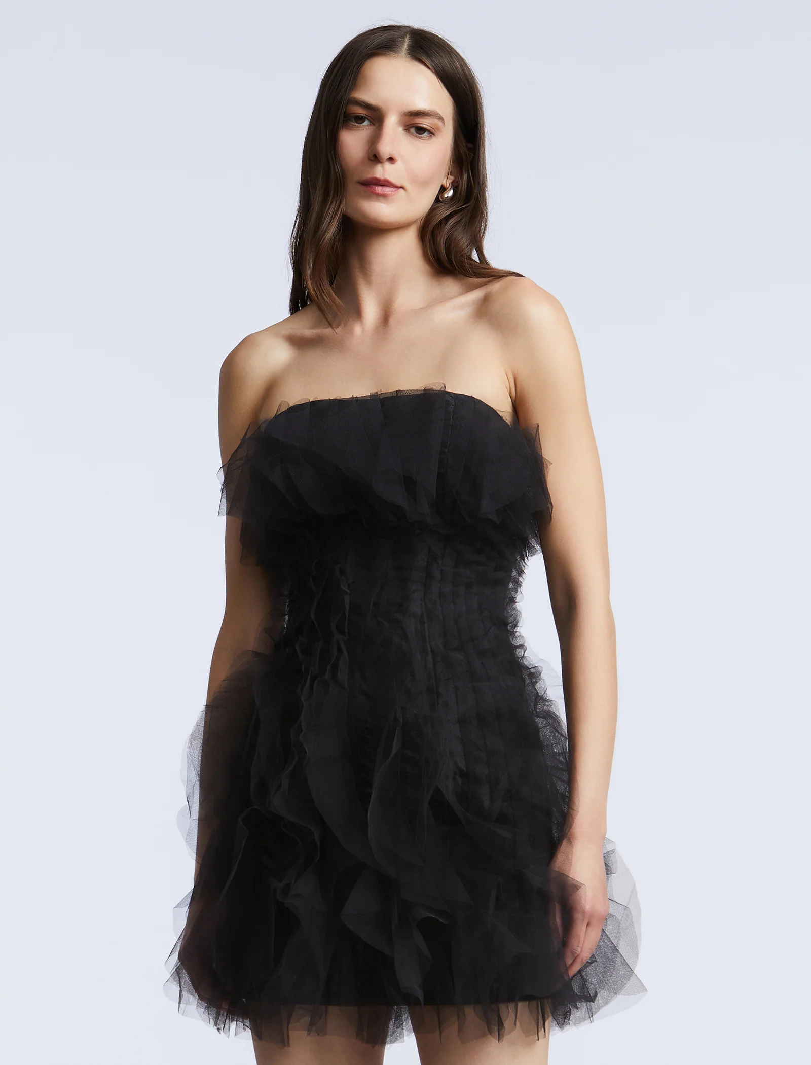 Solid Cascade Mini Dress - Image 4