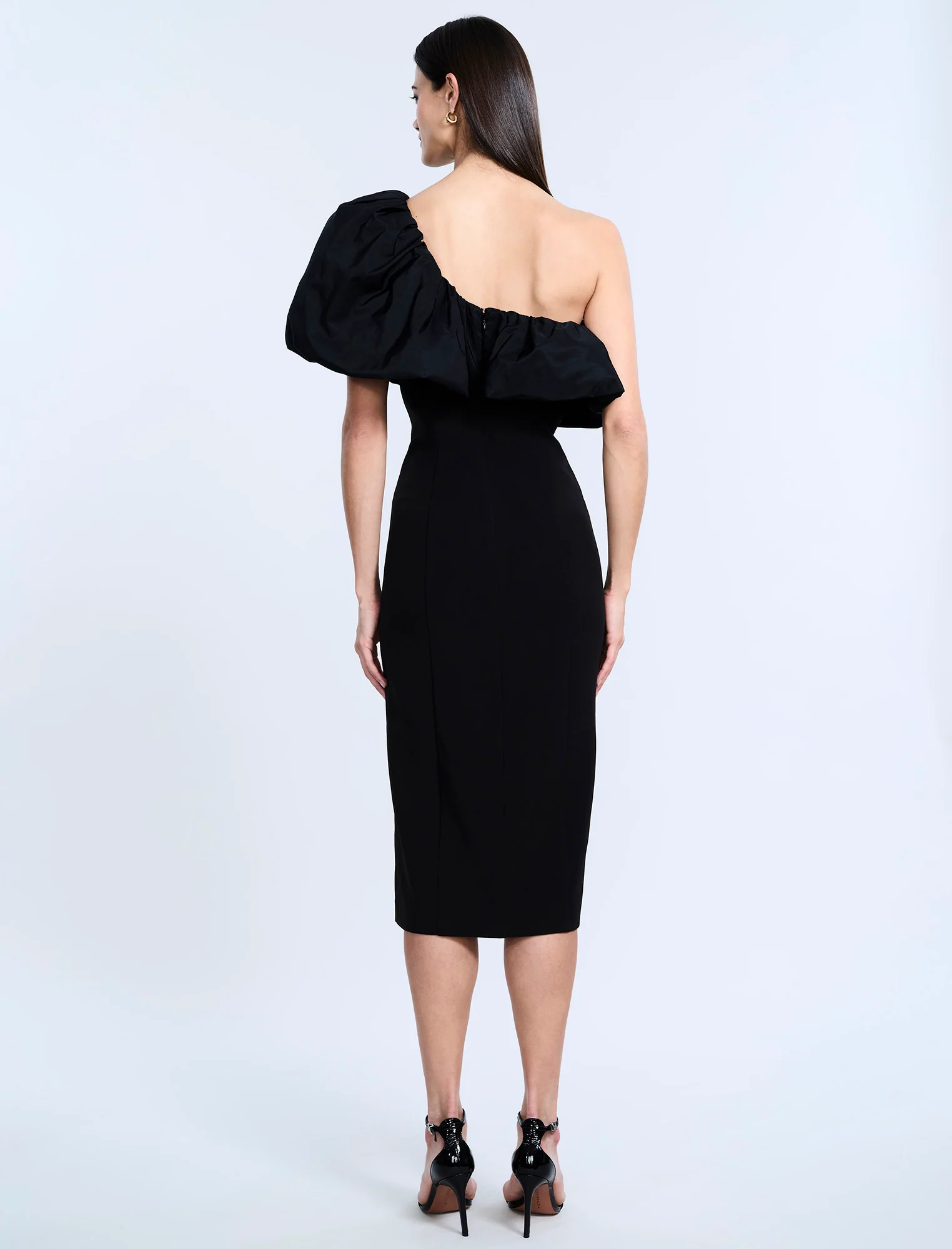 Solid Dress With Puff - Image 2