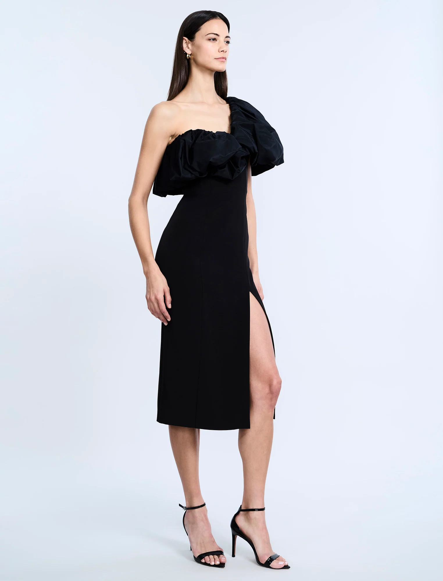 Solid Dress With Puff - Image 3