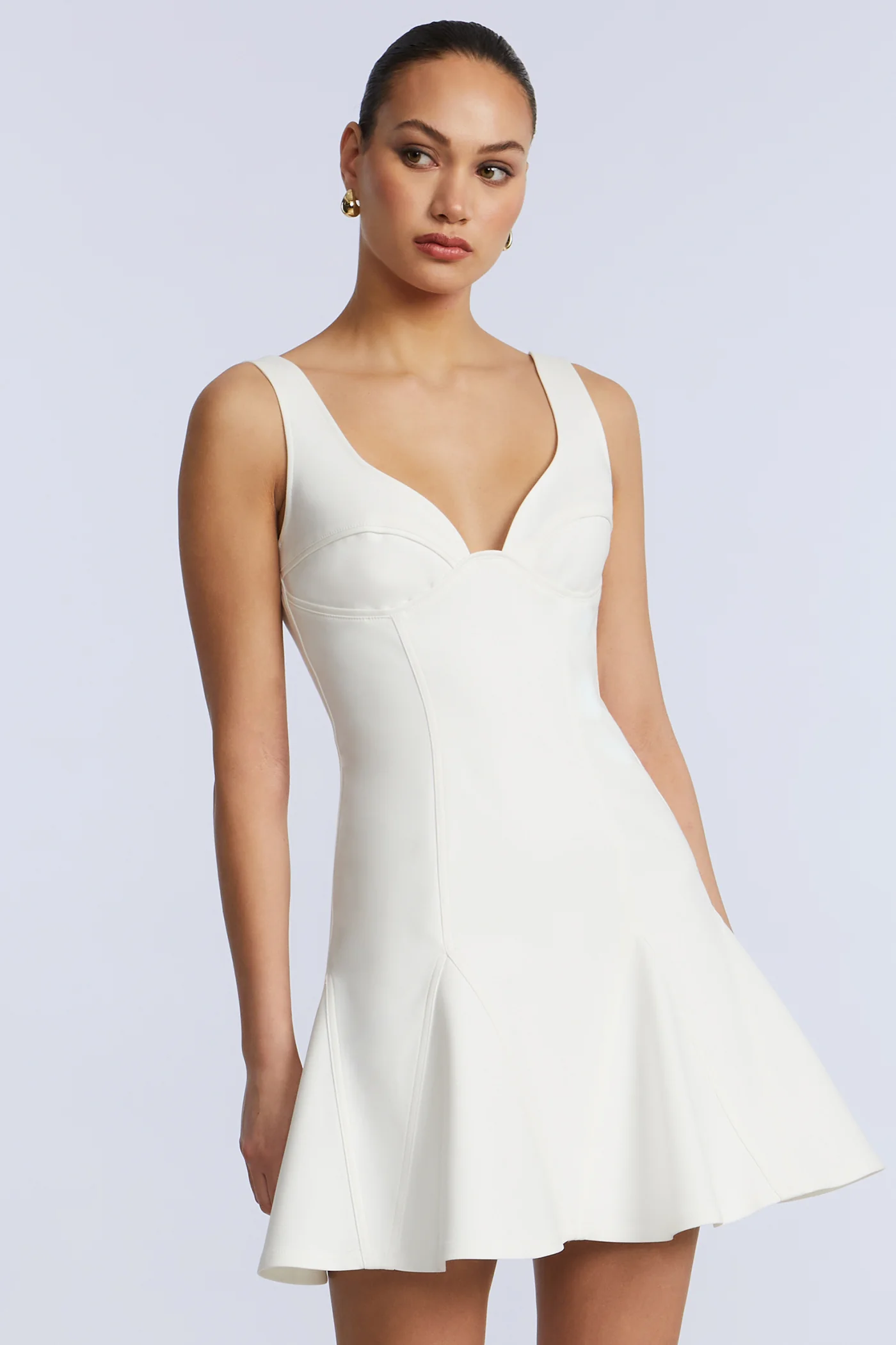 Solid Godet Dress - Image 4
