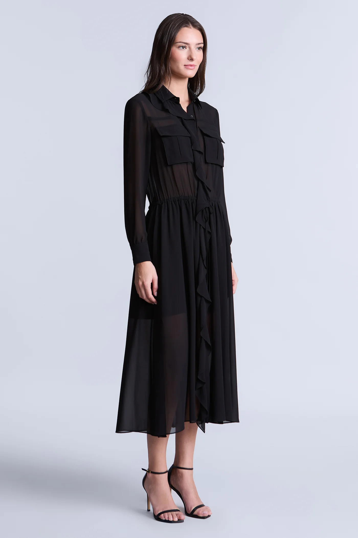 Solid Ruffle Dress - Image 3