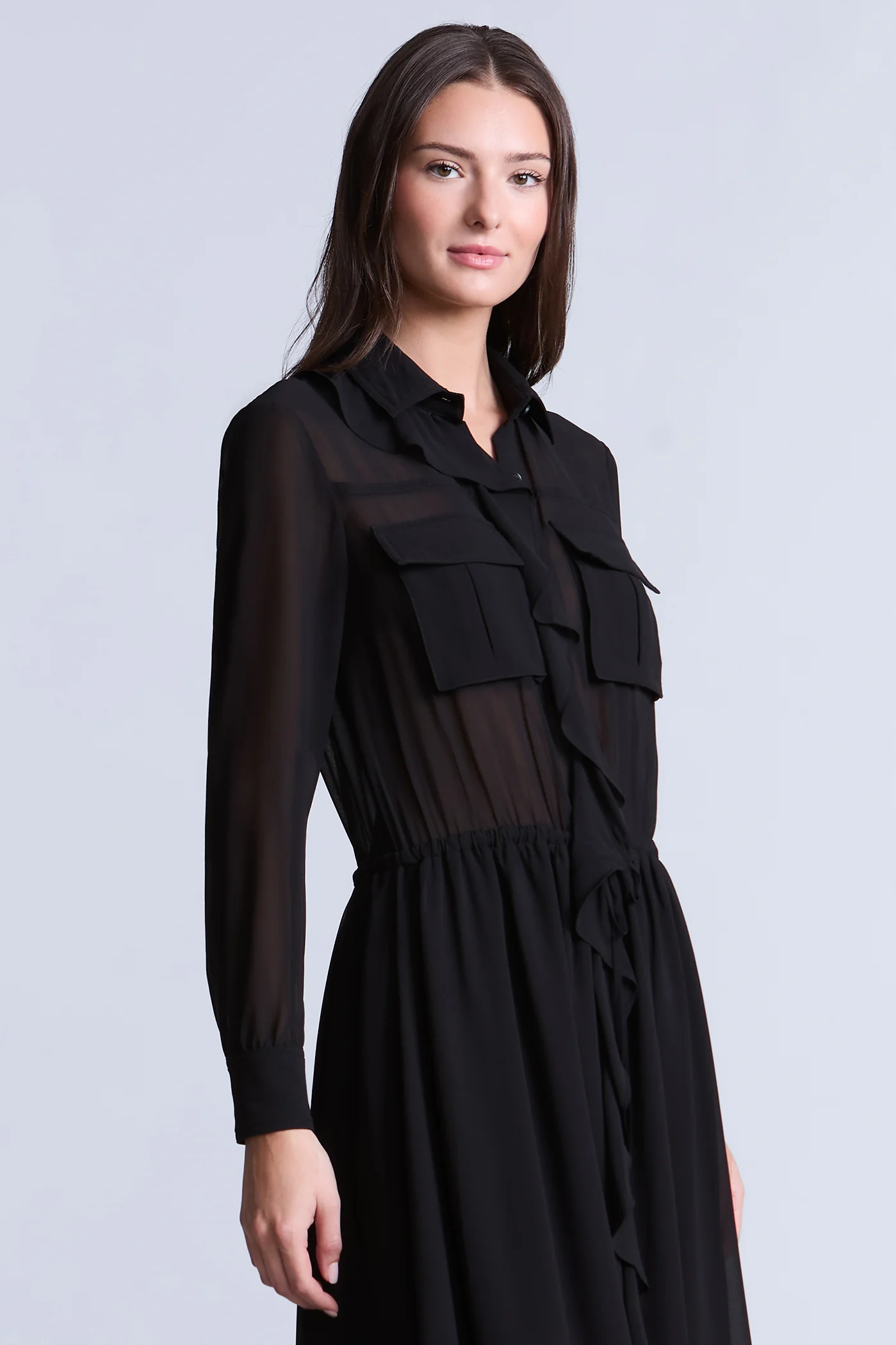Solid Ruffle Dress - Image 4