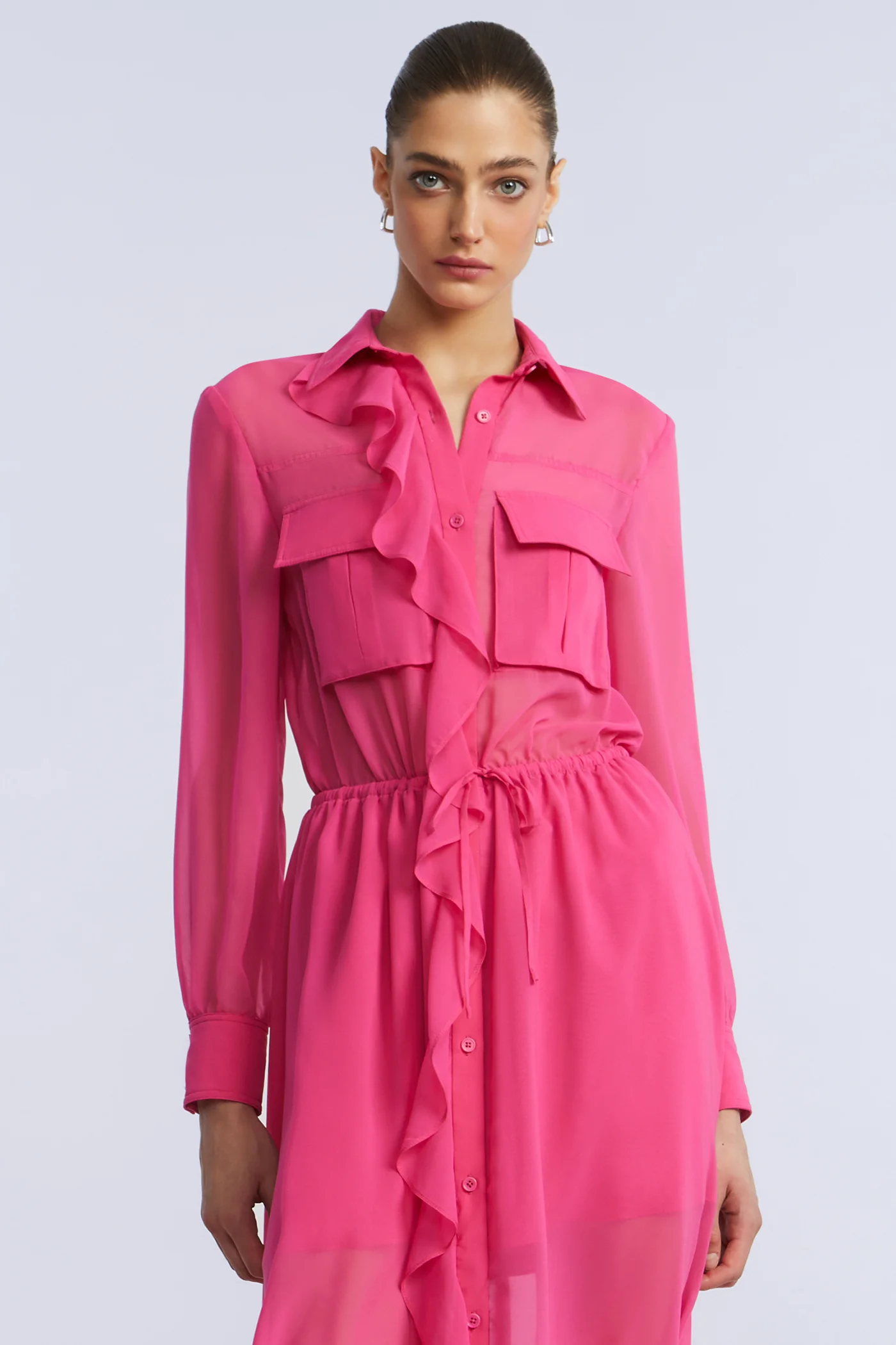 Solid Ruffle Dress - Image 4