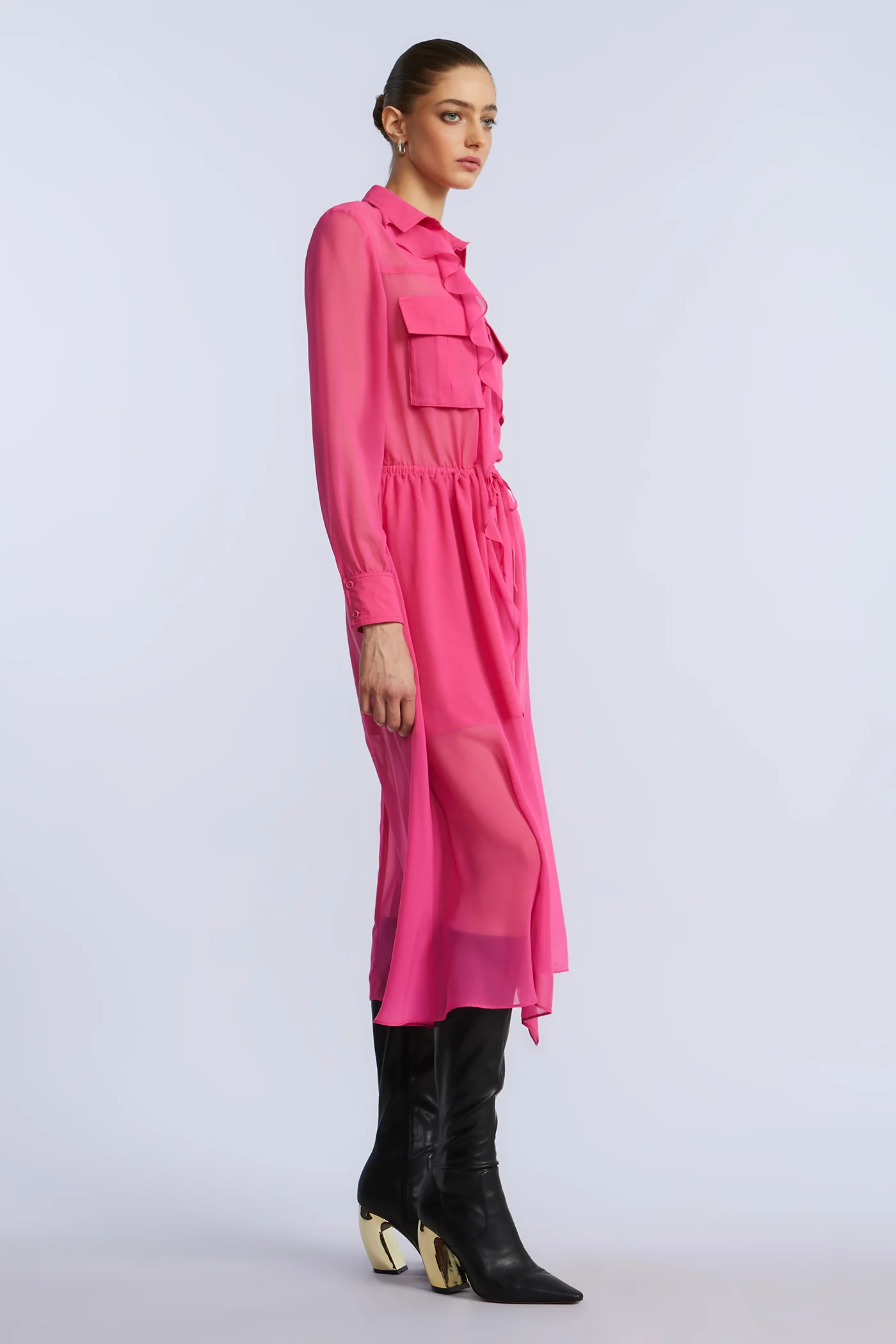 Solid Ruffle Dress - Image 6