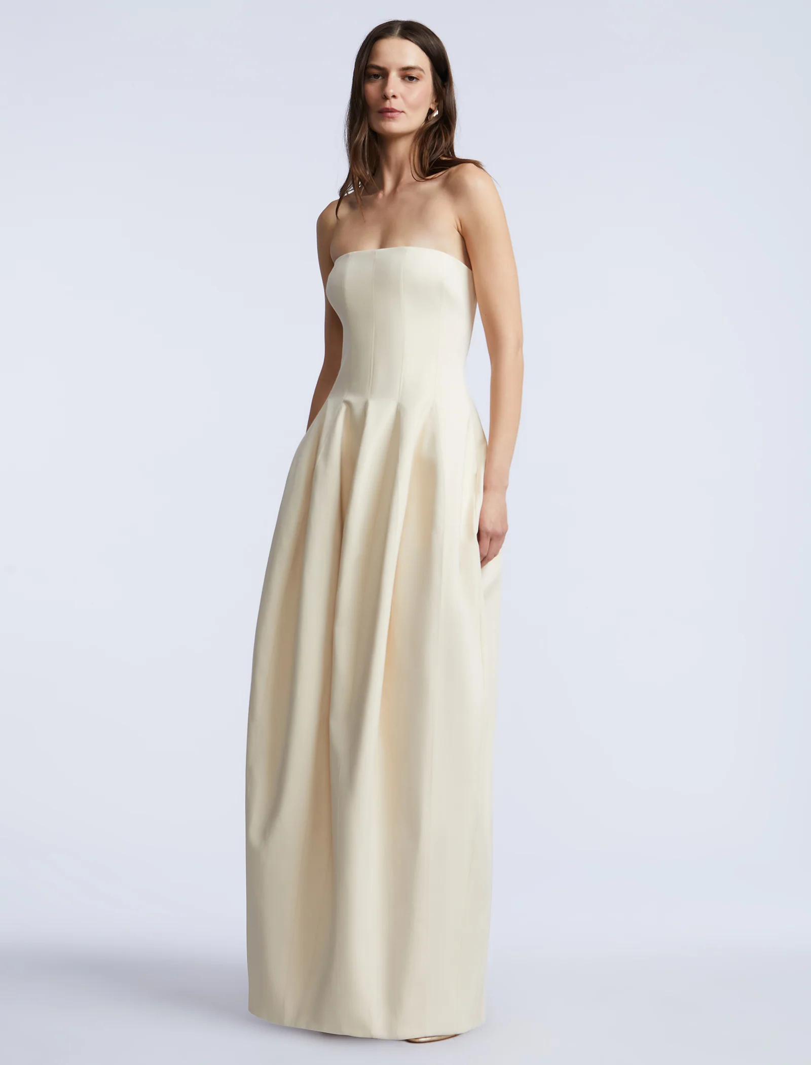 Solid Structured Gown - Image 3