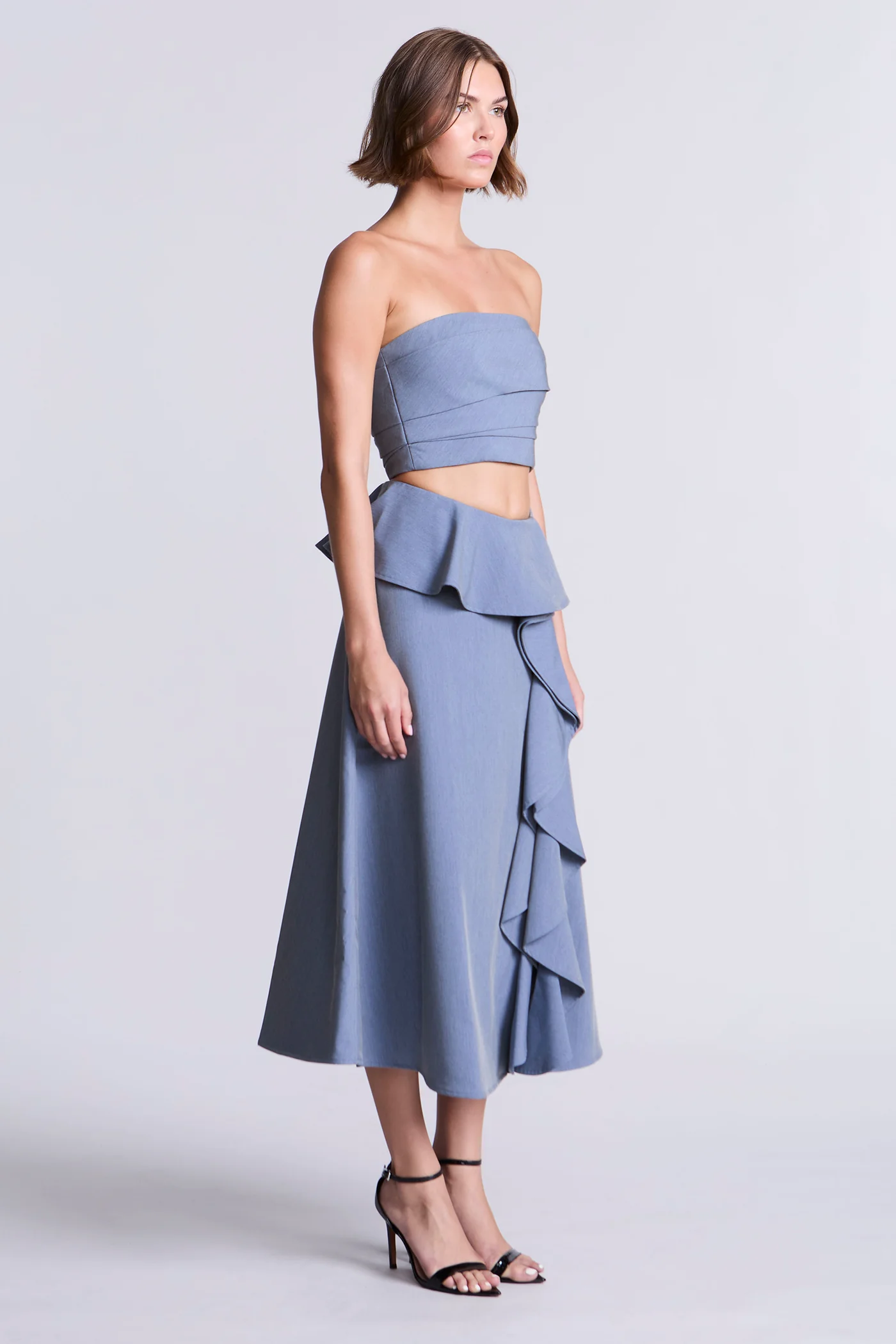 Solid Suiting Fabric Bustier - Image 4