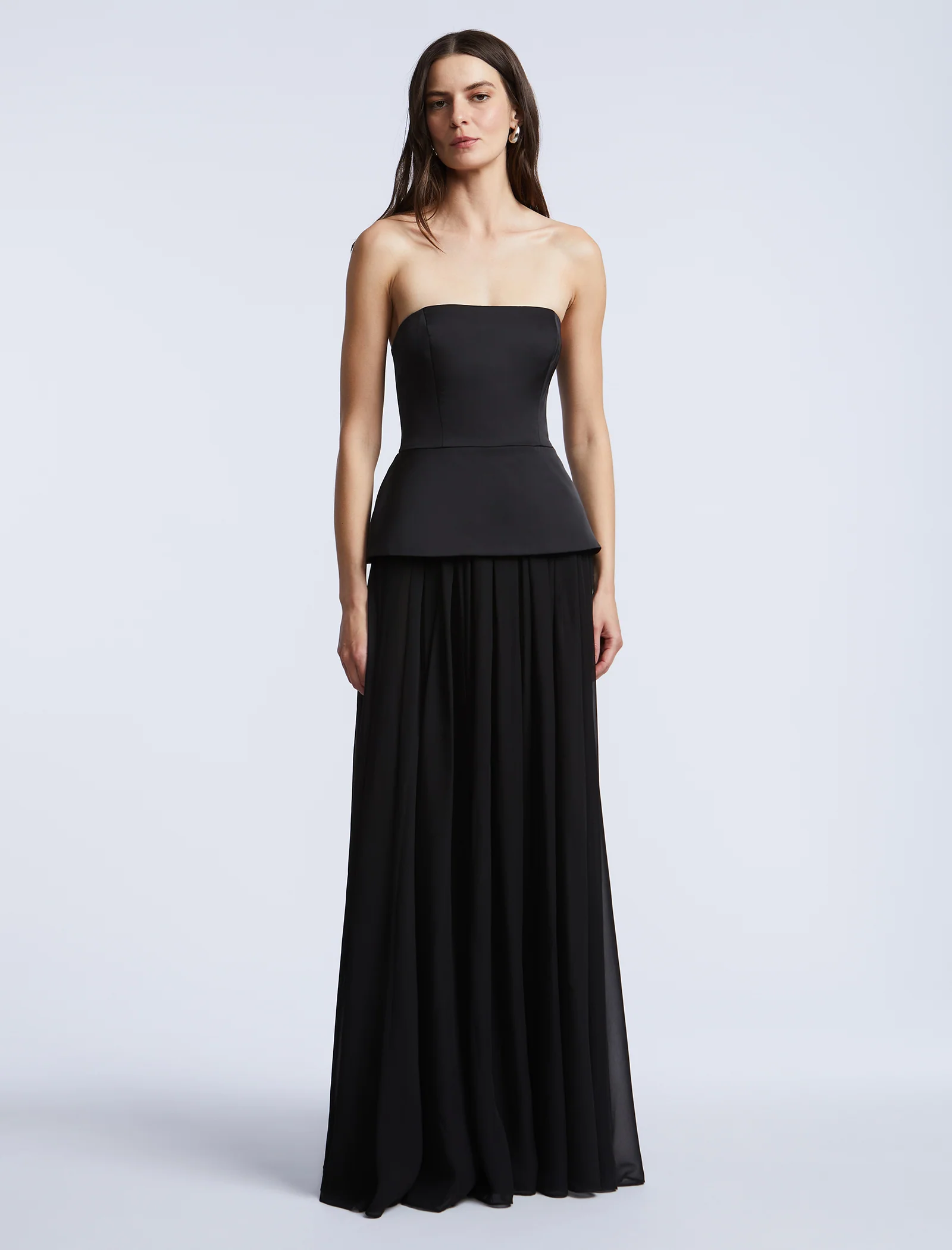 Strapless Peplum Gown