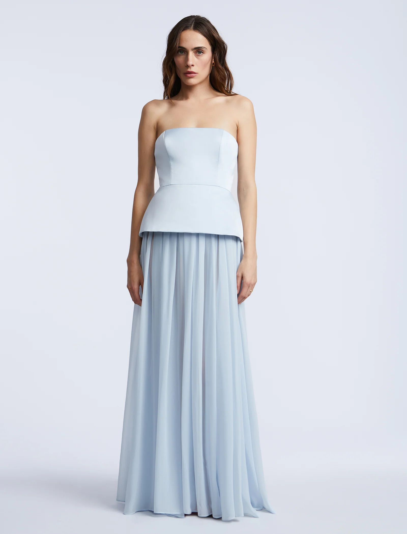 Strapless Peplum Gown