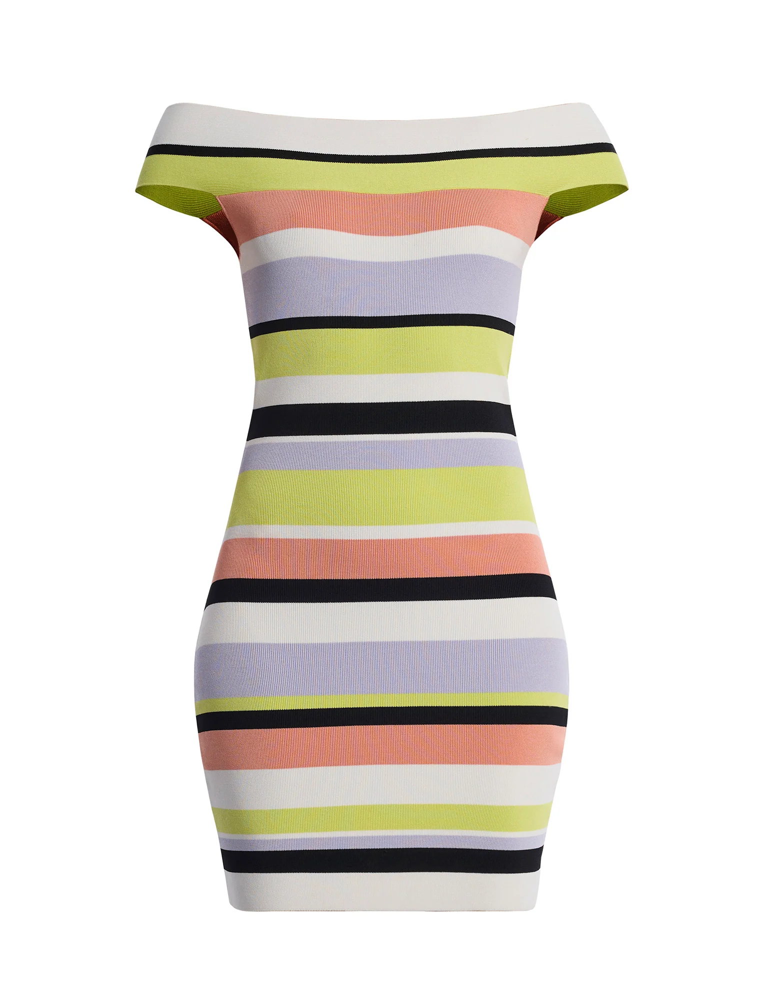 Stripe Knit Off-Shoulder Dress - Image 8
