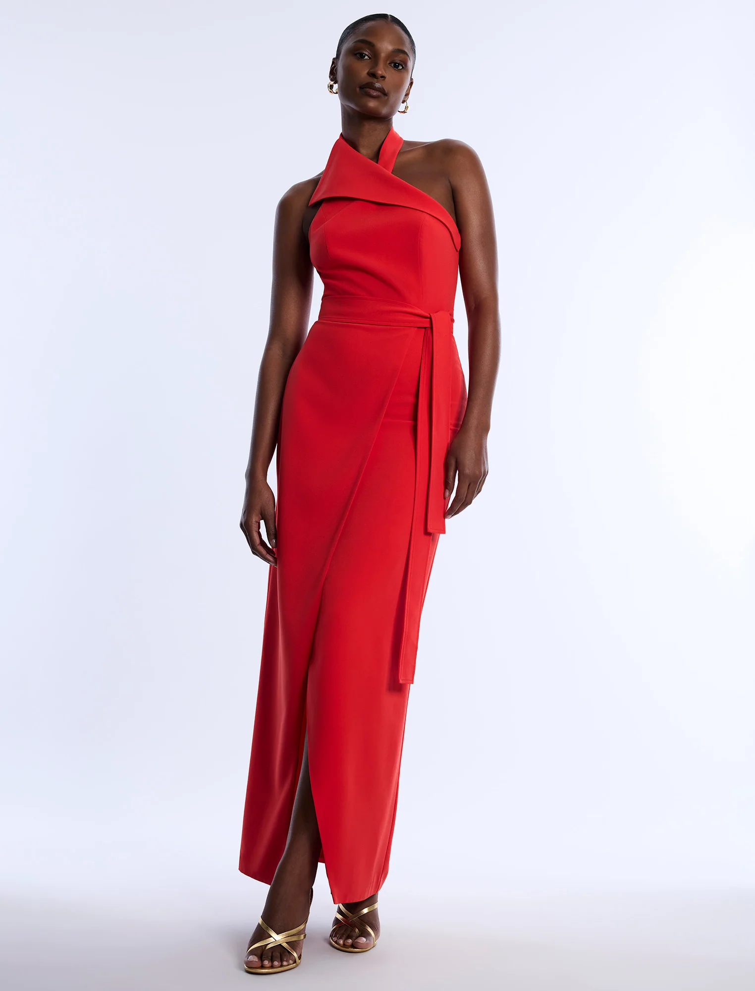 Tailored Collar Halter Dress - Image 3
