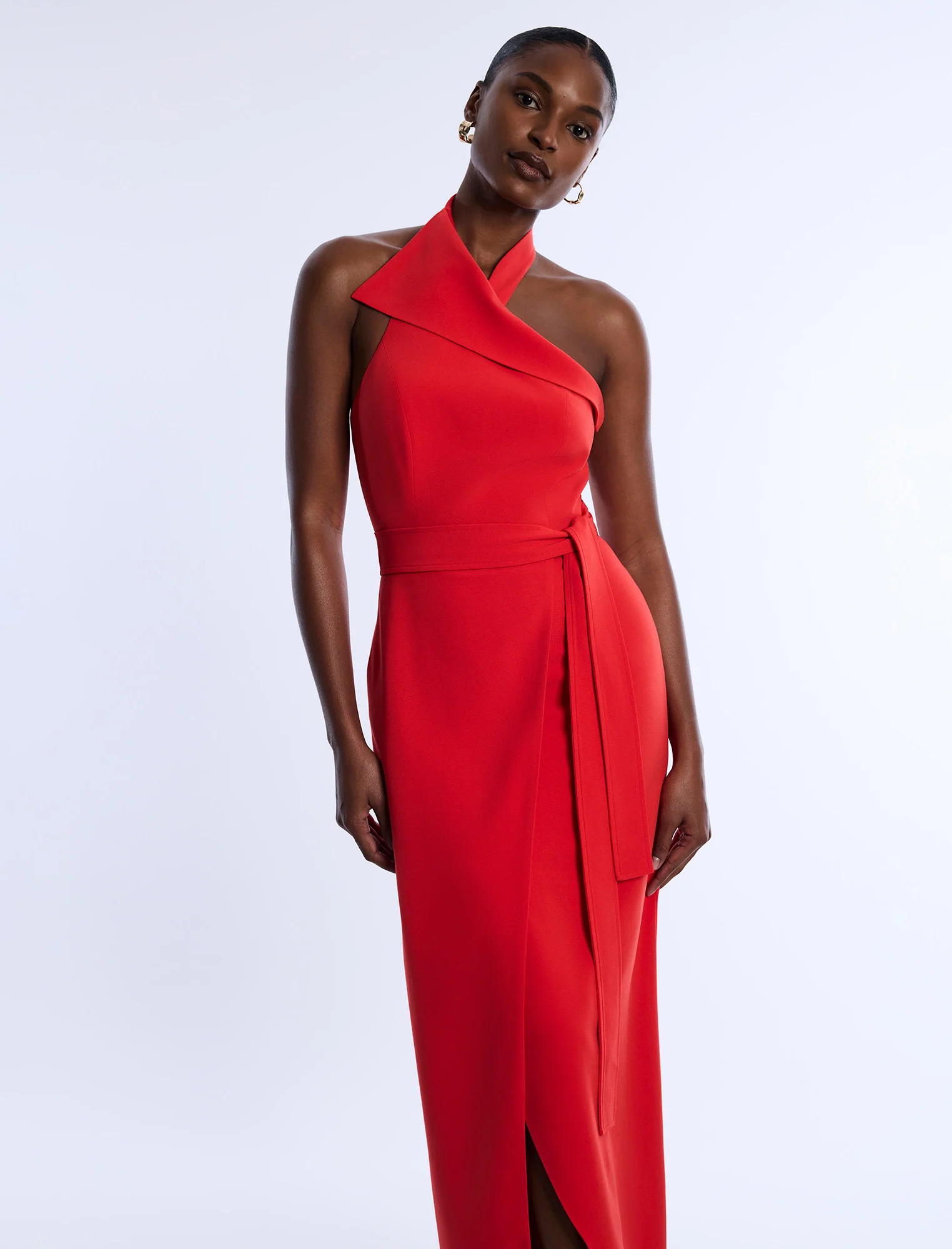 Tailored Collar Halter Dress - Image 4