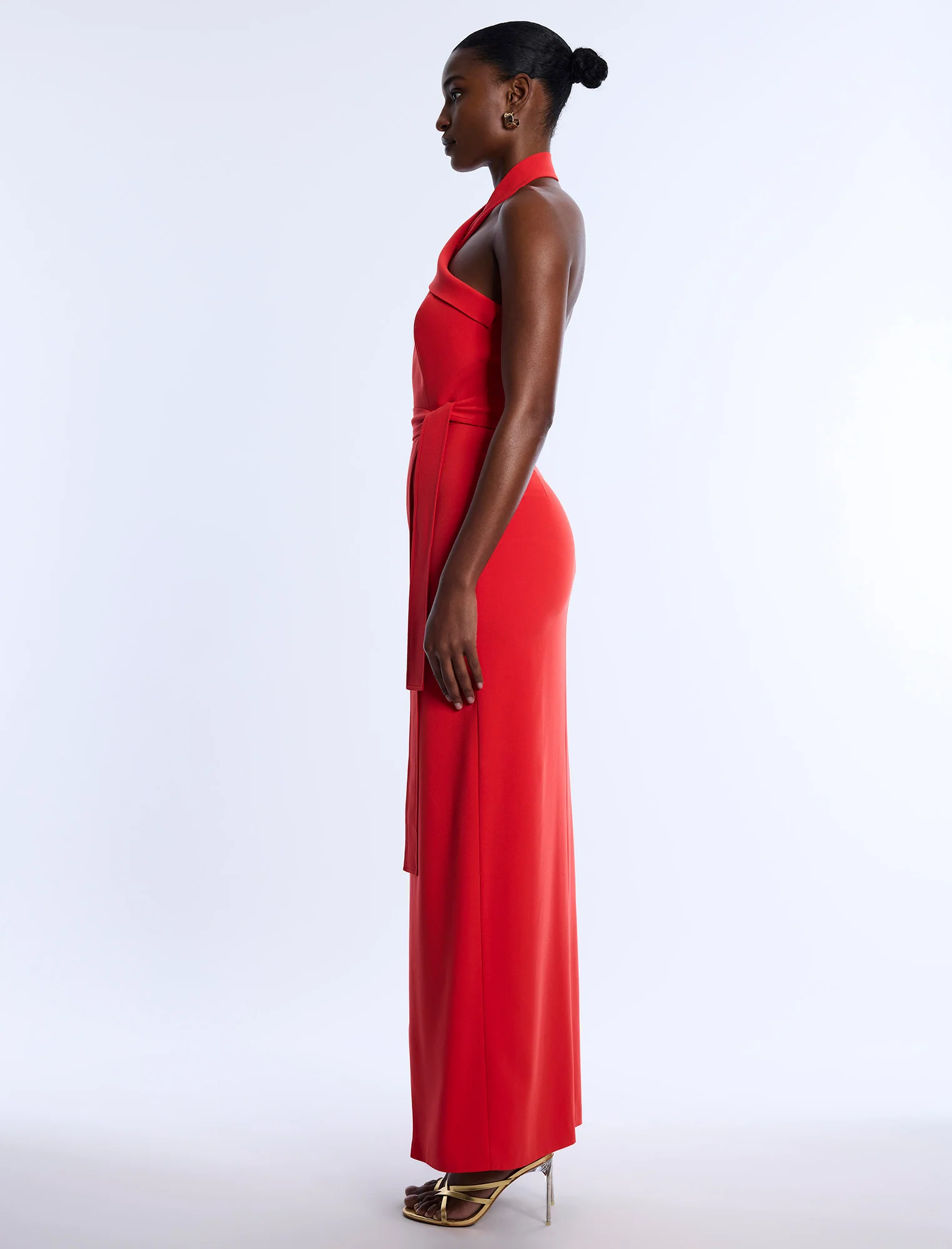 Tailored Collar Halter Dress - Image 5