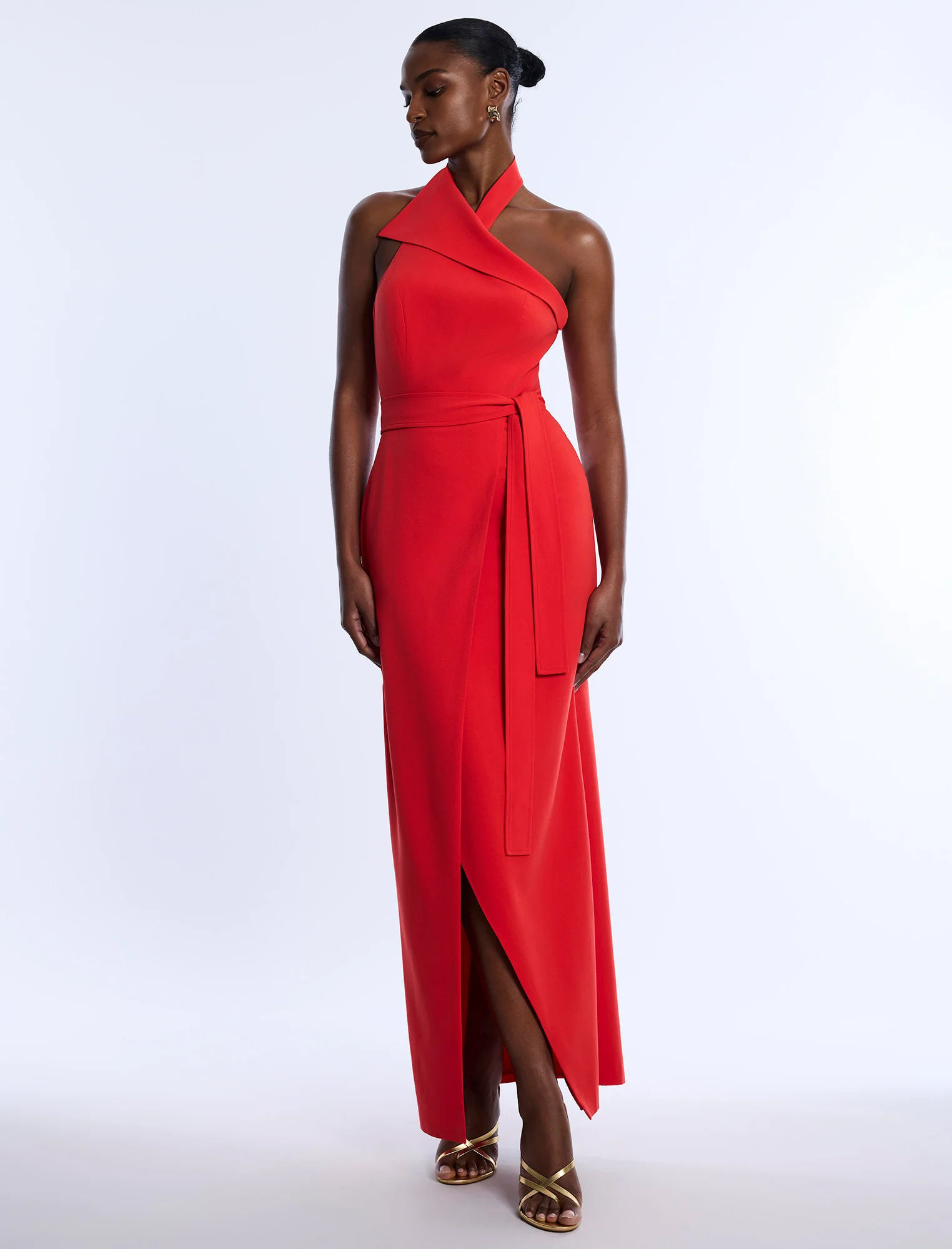 Tailored Collar Halter Dress - Image 6